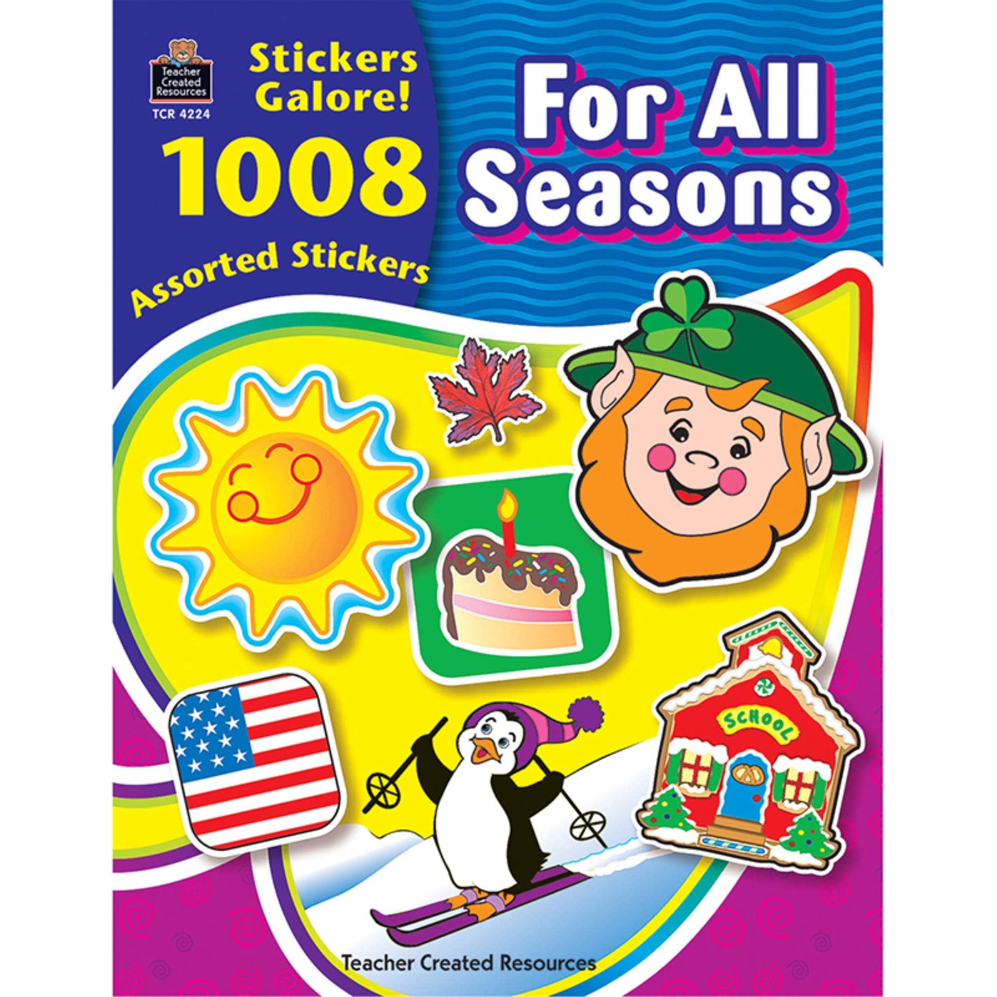 Teacher Created Resources Seasonal Stickers - 1008 Stickers per Pack, Pack of 6 | Fun Classroom Rewards, Scrapbooking & DIY Crafts for Kids