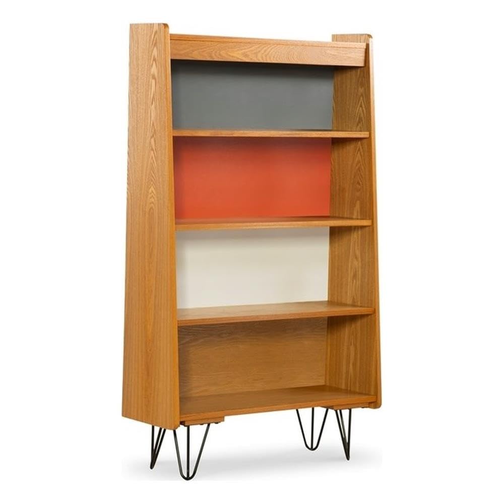 Perry Bookcase with Iron Legs - Sturdy Modern Bookshelf for Home & Office - Perfect for Living Room, Bedroom, or Study Organization
