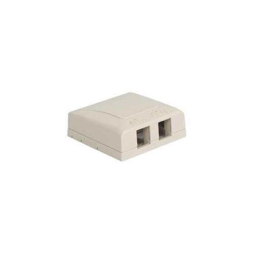 Elite 2-Port White Surface Mount Box - Durable Electrical Junction Box for Home & Office Wiring - Perfect for Wall Outlets, Cable Management and DIY Electrical Projects