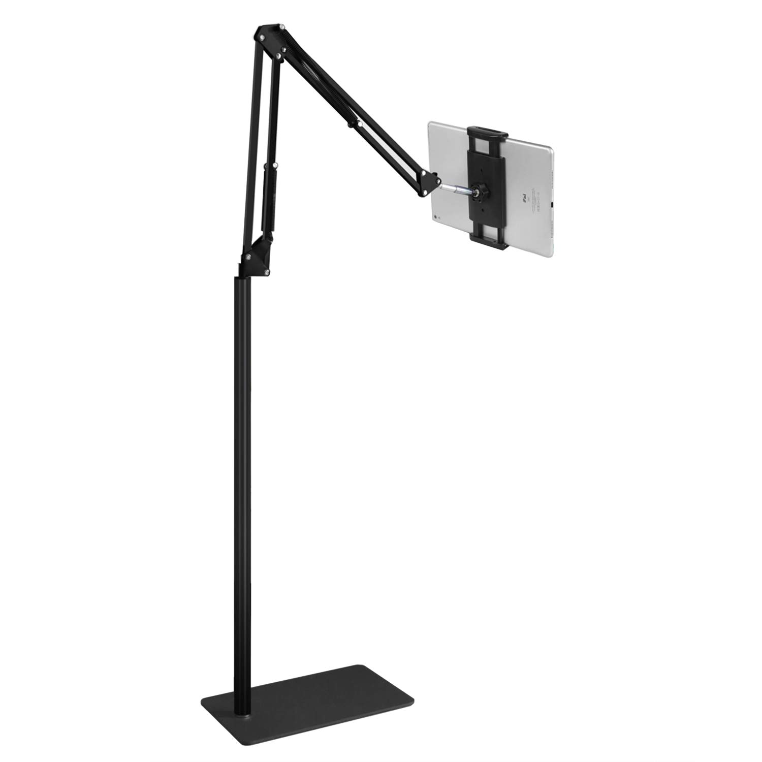 Adjustable Tablet Floor Stand - Universal Overhead Bed Phone Holder for iPhone, iPad Pro/Air/Mini, Samsung Tab, Kindle & E-Readers | Height & Angle Adjustable - Perfect for Reading, Watching Videos & Hands-Free Use in Bed or Living Room