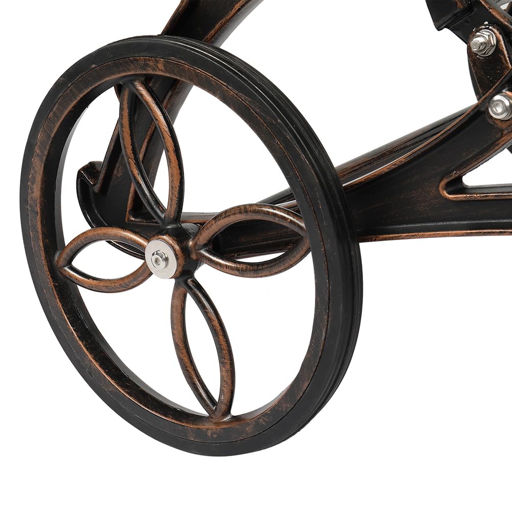 VINGLI Heavy Duty Cast Aluminum Outdoor Chaise Lounge Chair with Wheels - 3-Position Adjustable Backrest Patio Sunbathing Chair for Poolside, Beach & Backyard Relaxation (Bronze, Cushion Not Included)