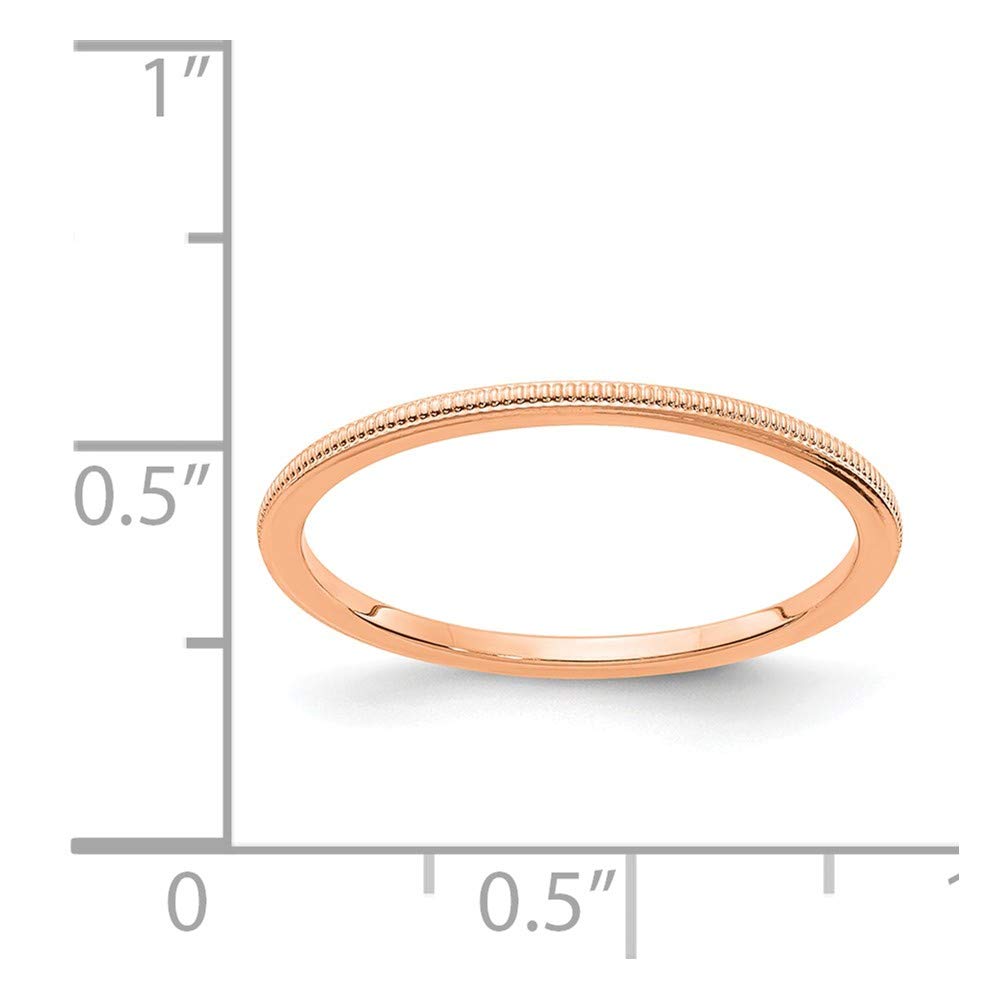 10K Yellow Gold, White Gold, or Rose Gold 1.2mm Milgrain Stackable Wedding Band Ring for Women - Elegant Thin Band for Stacking, Anniversary, Engagement, or Everyday Wear | Jewels By Lux