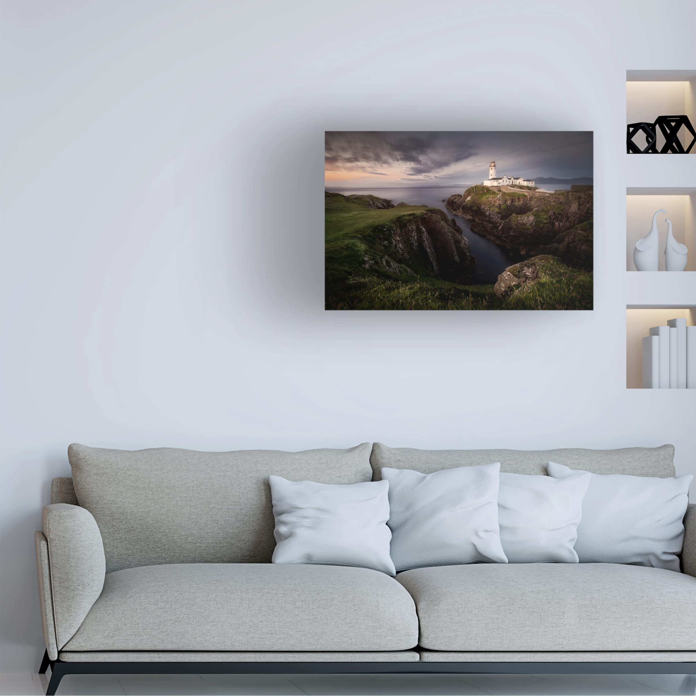 Trademark Fine Art 'Fanad Head' Canvas Wall Art by Yolanda Romero Angueira - Stunning Irish Landscape Painting for Living Room, Bedroom & Office Decor