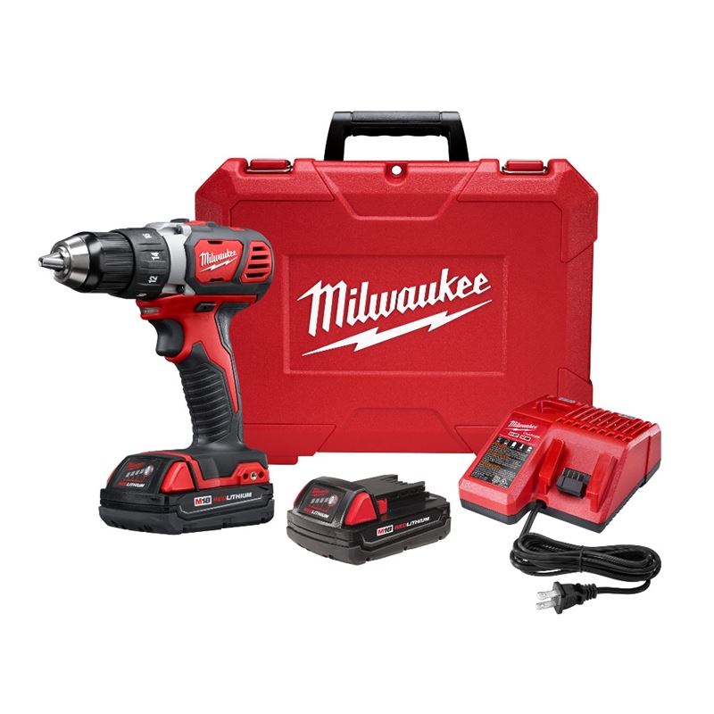 18V Cordless Drill Driver Kit - M18 2606 22CT, 1/2 Inch Compact Lithium-Ion Power Tool for Home DIY & Professional Construction Projects
