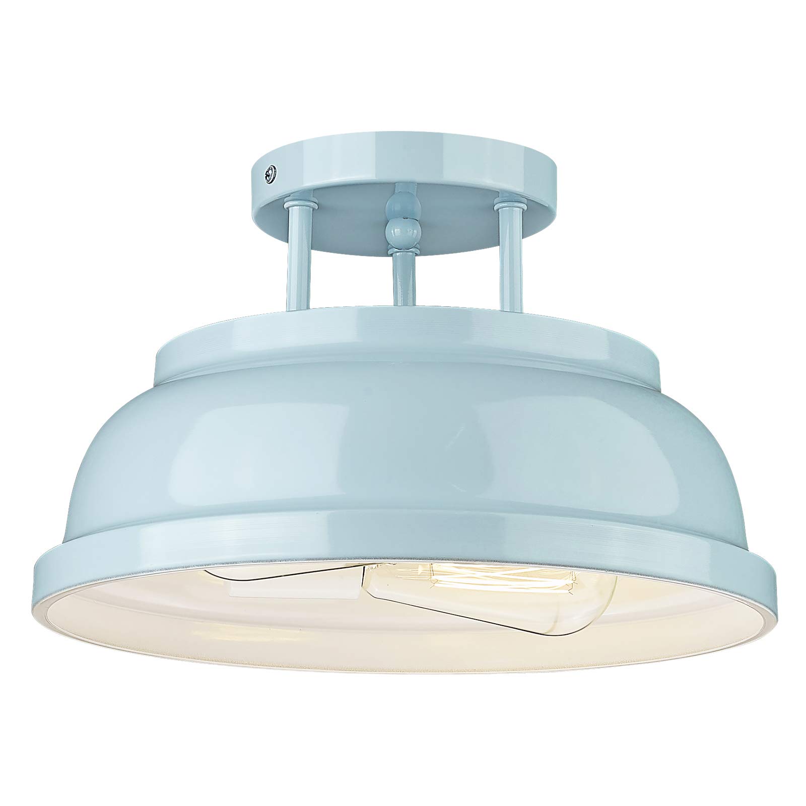 Modern Semi Flush Ceiling Light Fixture - 2-Light Blue Finish for Living Room, Bedroom, Kitchen & Hallway | ZY29-F SF | Elegant Home & Office Lighting Solution
