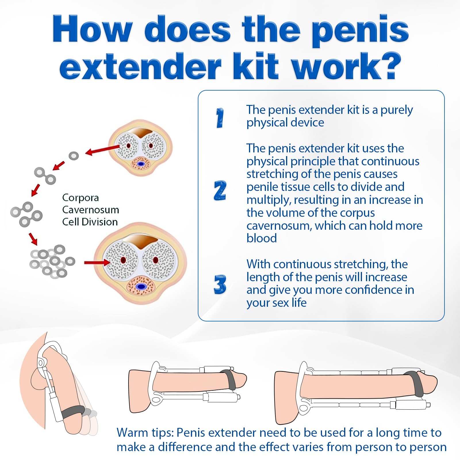 **Penis Extender Stretcher Kit for Men – Adjustable Traction Device for Penis Enlargement & Exercise – Wearable Male Enhancement Training Set – Ideal for Home Use & Couples Play**