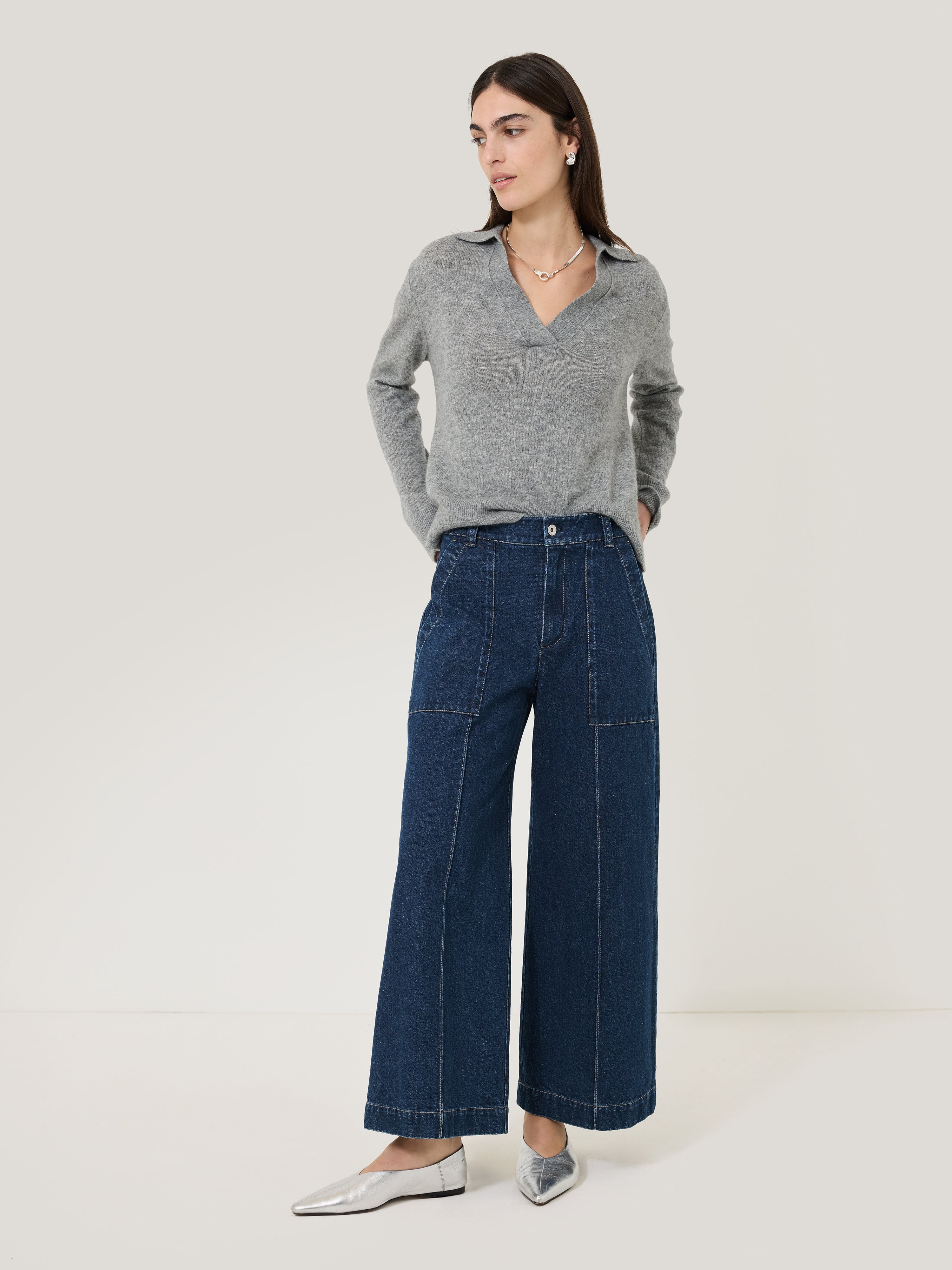 Stylish Denim Sailor Pants for Women - Classic Indigo Blue Jeans | Perfect for Casual Wear, Work & Everyday Outfits