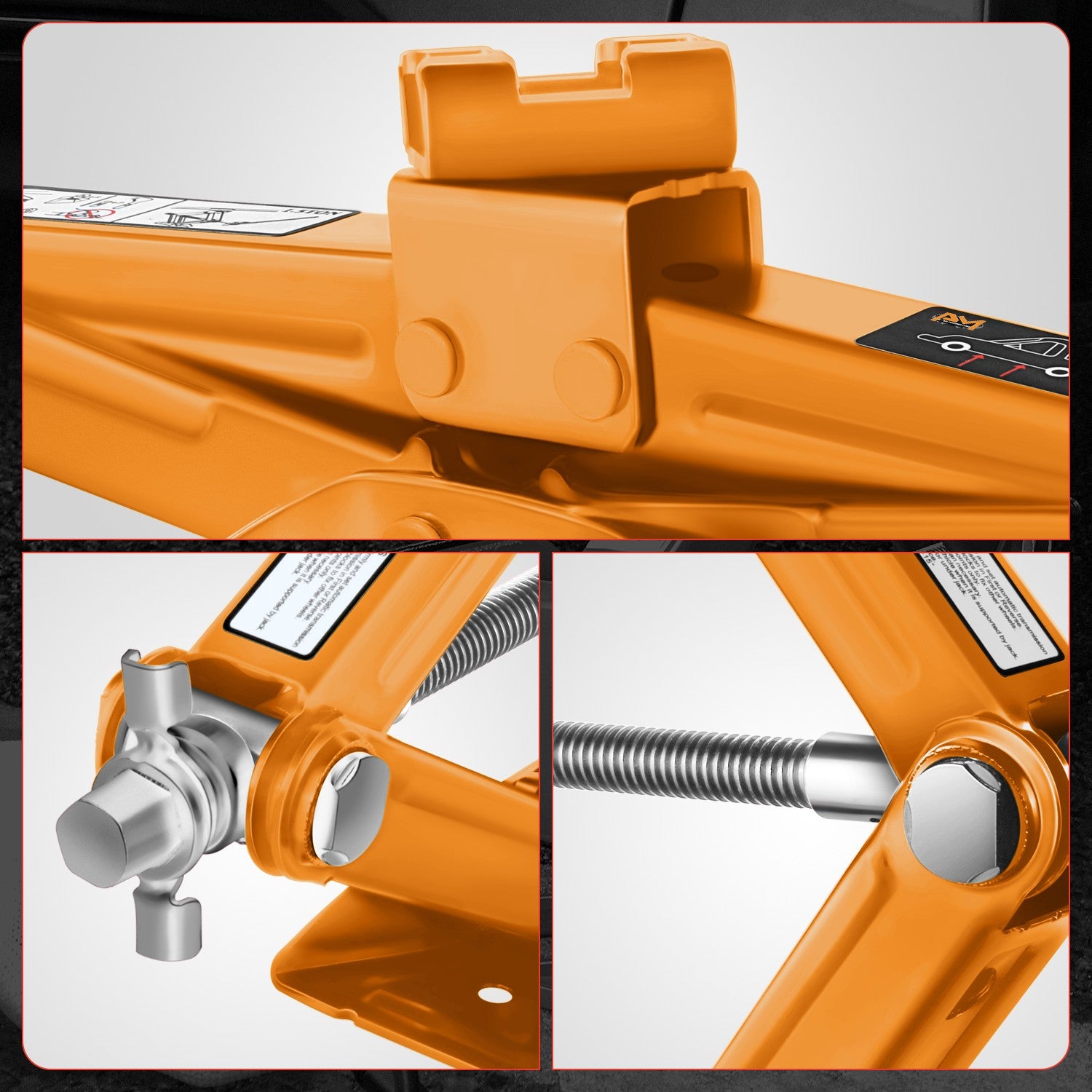 1.5 Ton (3306 lbs) Heavy Duty Scissor Lift Jack with Ratchet Wrench - 4