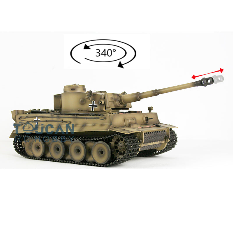 2.4GHz Henglong 1/16 Scale German Tiger I RC Tank - RTR Plastic Model with BB Shooting, Smoke Effect, Sound & Recoil (Item 3818-7.0) | Perfect for Military Enthusiasts, Collectors & Battle Reenactments