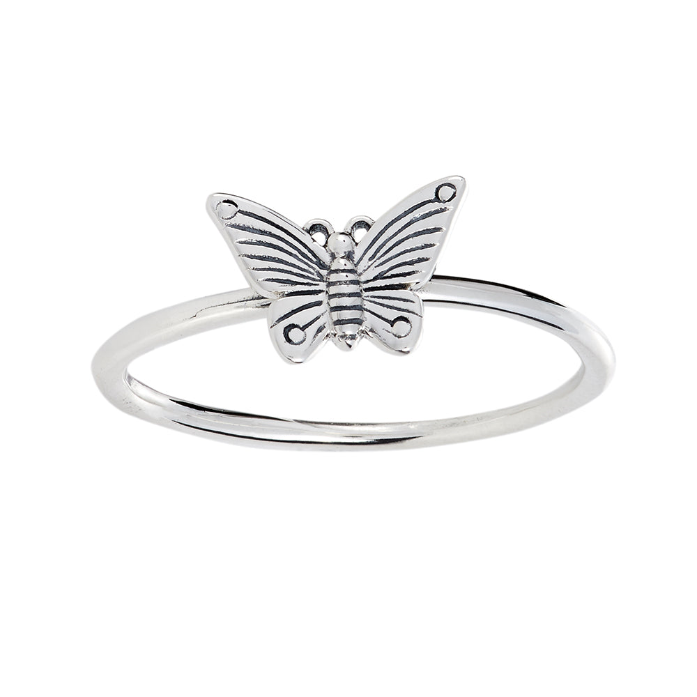 Butterfly Lovers Ring - Sterling Silver Couple Rings for Women & Men, Romantic Matching Promise Rings - Perfect for Anniversaries, Weddings & Valentine's Day Gifts