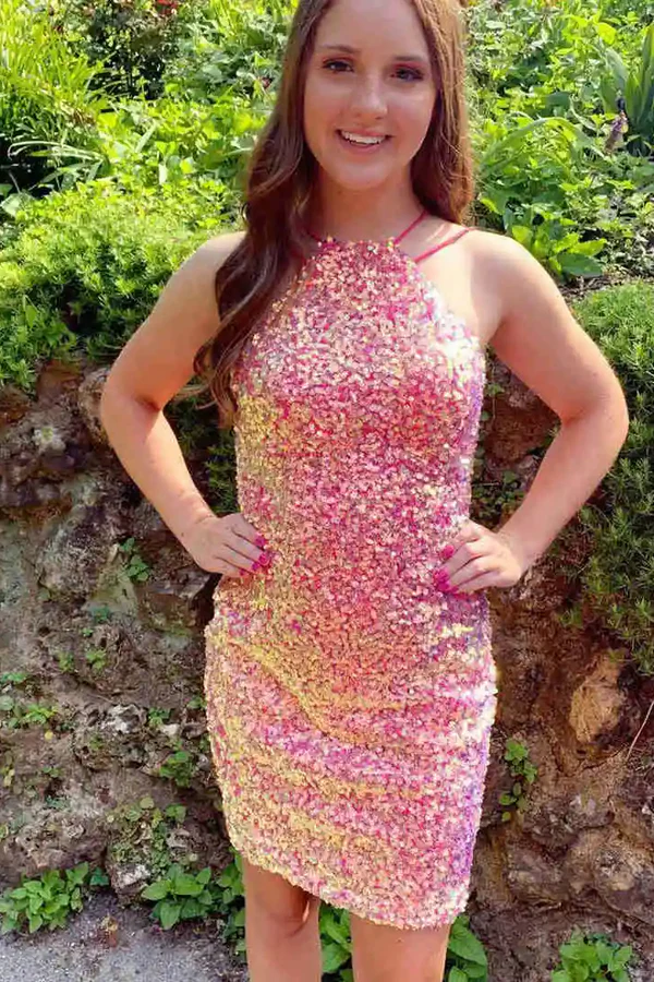 Sparkling White Sequin Short Homecoming Dress for Women - Elegant Prom Graduation Party Gown J4041 | Perfect for Dances, Formals & Special Occasions
