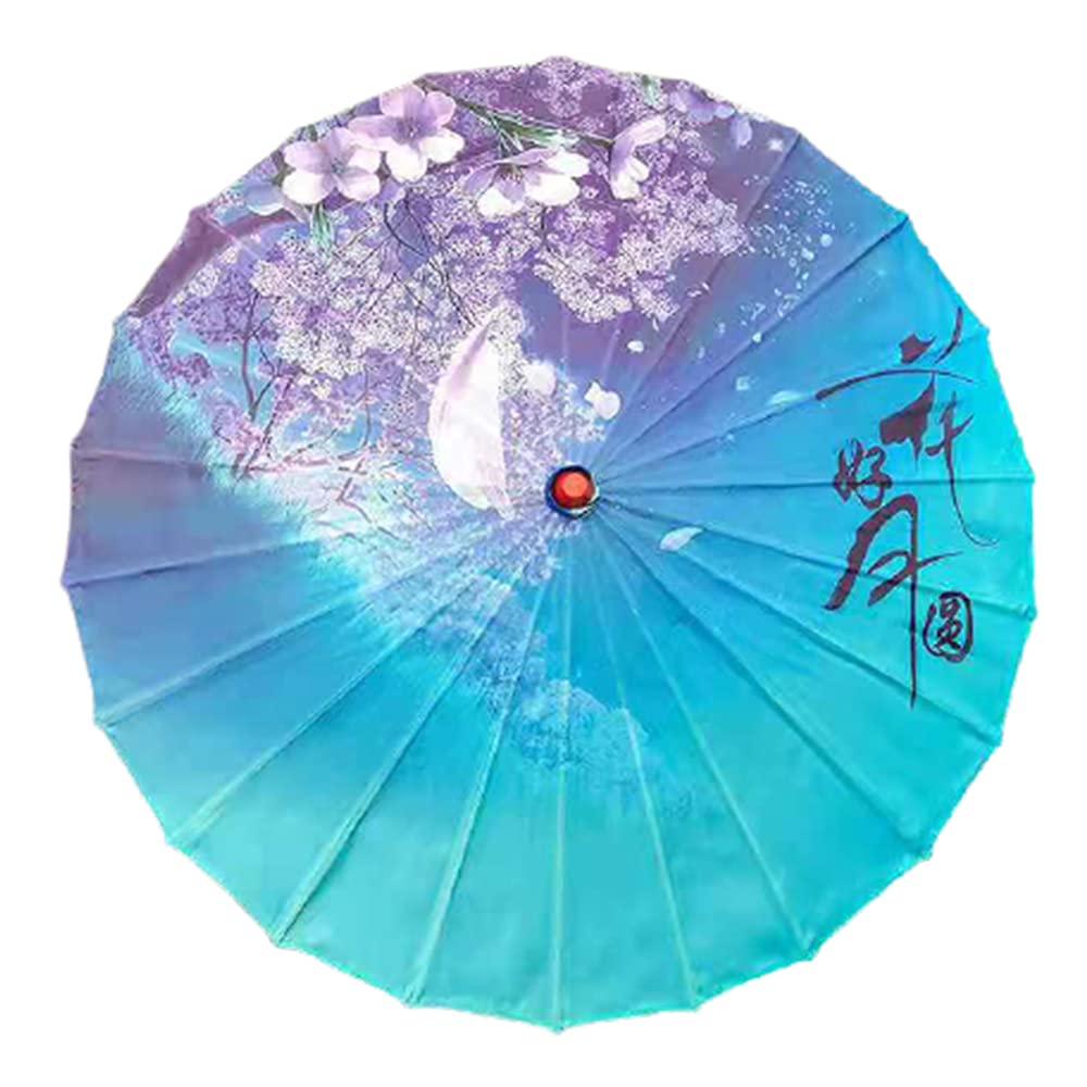 Chinese Style Oil Paper Umbrella - Handmade Bamboo & Floral Painted Parasol for Cosplay, Hanfu, Outdoor Tea Ceremony & Traditional Events - Waterproof & Durable Vintage Umbrella