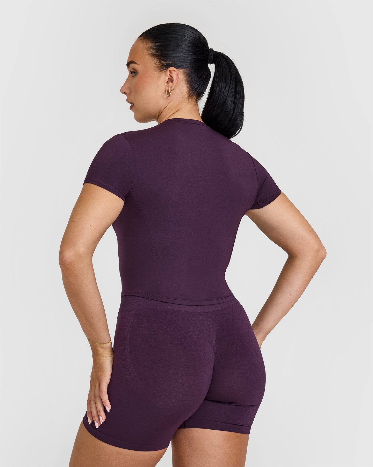 Mellow™ Soft Mid Short Sleeve T-Shirt for Women | Comfortable Casual Cotton Tee in Blackberry Purple | Perfect for Everyday Wear, Lounge & Outings