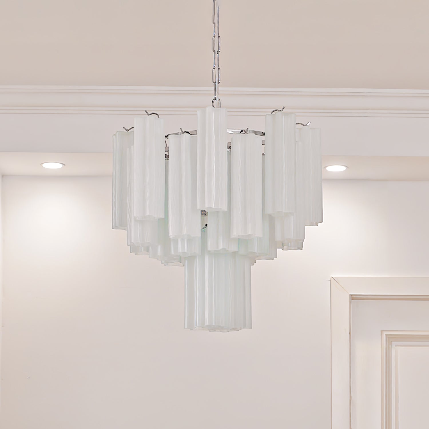 Addis Chandelier - Elegant Crystal Ceiling Light Fixture for Dining Room & Living Room | Perfect for Home Decor & Wedding Venue Lighting