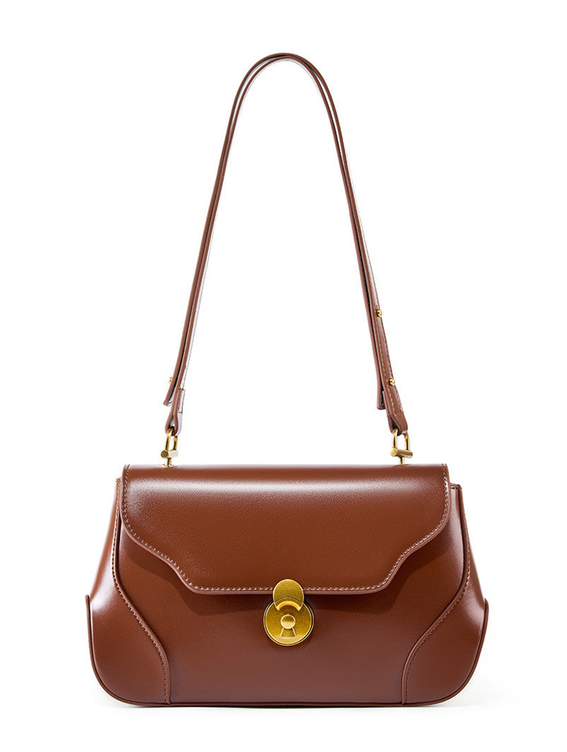 Stylish Small Leather Shoulder Bag for Women - Genuine Leather Crossbody Purse with Adjustable Strap - Perfect for Daily Use, Travel, and Work Commute