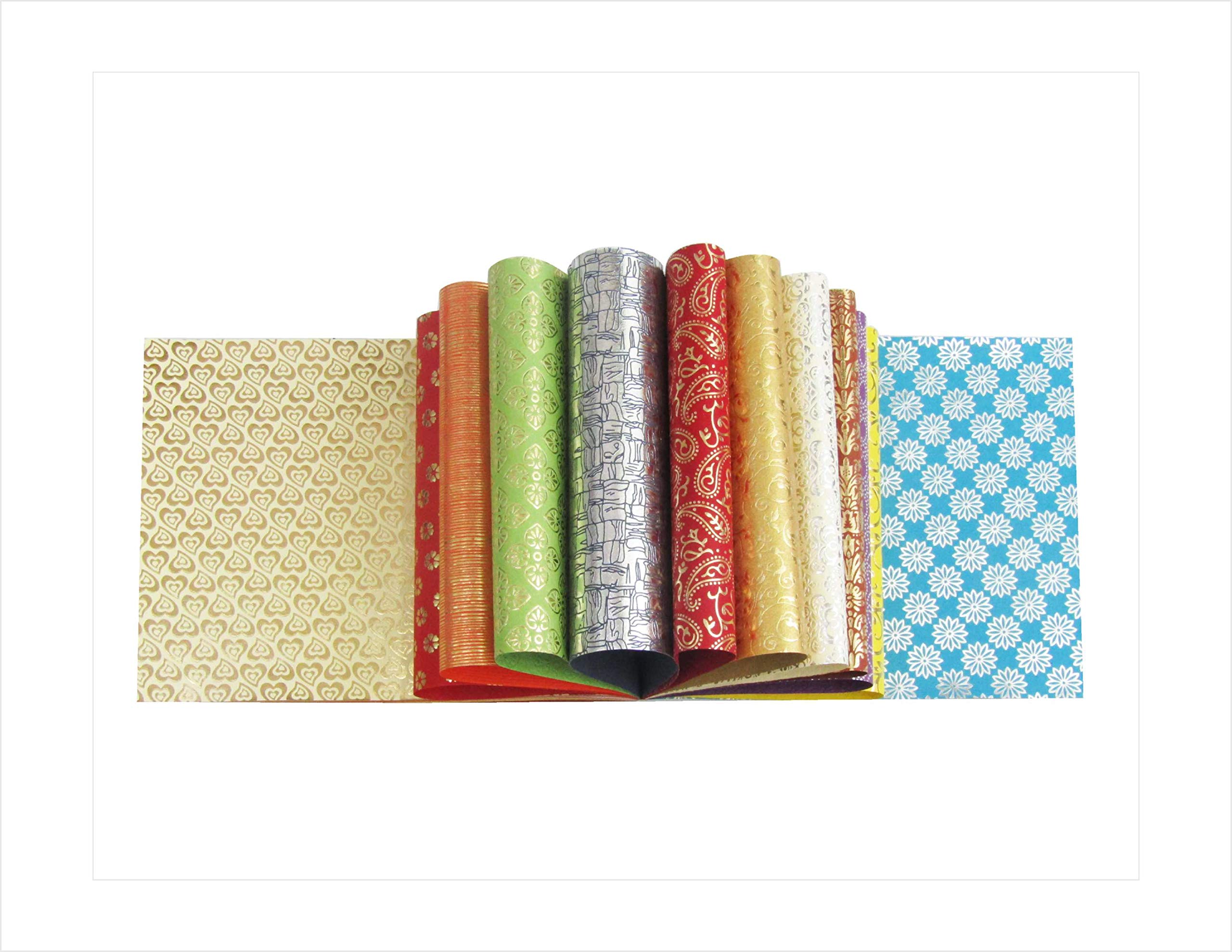 Handmade Foil Scrapbook Paper Pad 8.5x11 Inches - 36 Sheets Decorative Craft Paper for Card Making, Journaling, DIY Albums & Gift Wrapping | Premium Fancy Collection by Paperhues