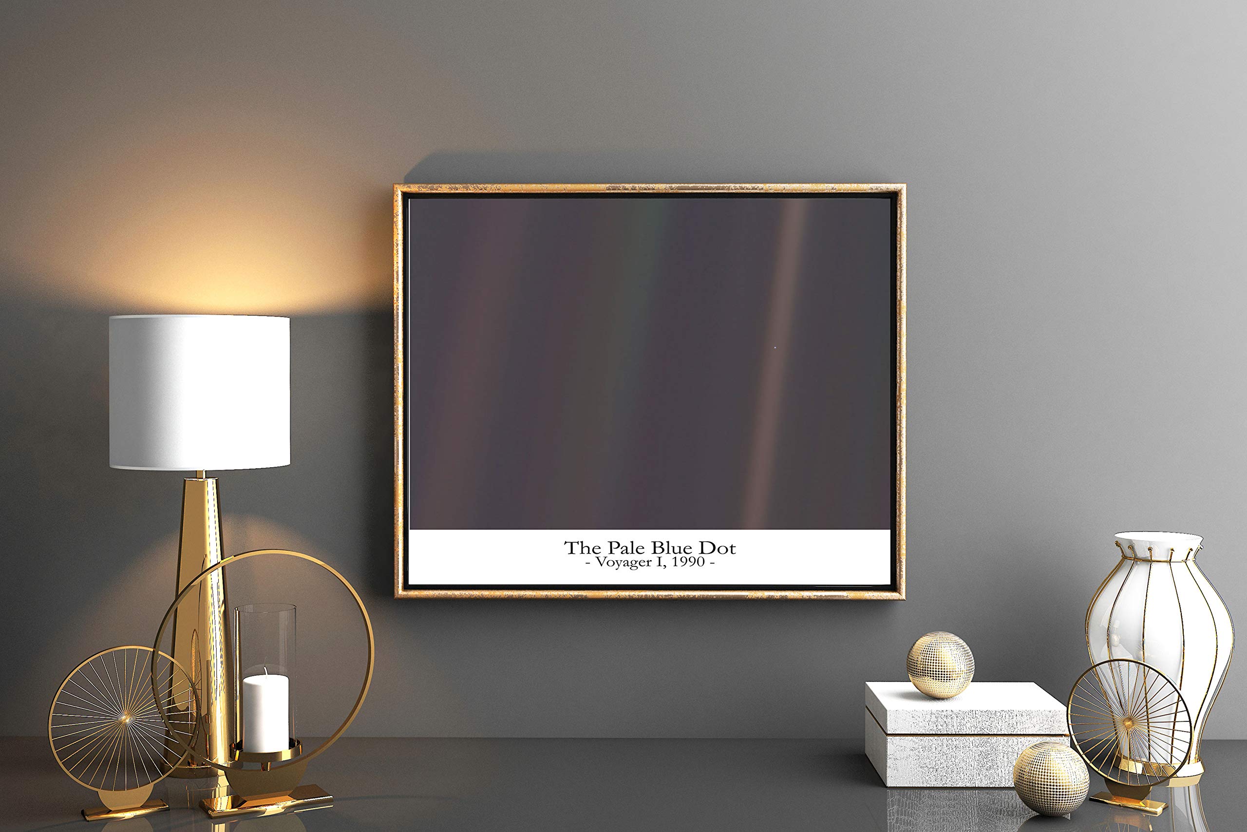 Earth Pale Blue Dot Wall Art - NASA Voyager 1 Space Astronomy Poster | Minimalist Home Decor, Science Art Print for Bedroom & Office (33.1 x 46.8 inches) - Perfect for Space Enthusiasts, Astronomy Gifts & Modern Interior Design