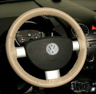 Genuine Leather Steering Wheel Cover for 2009-2015 Lincoln MKS - Premium Gray OEM Replacement - Perfect for Comfort & Grip Enhancement While Driving
