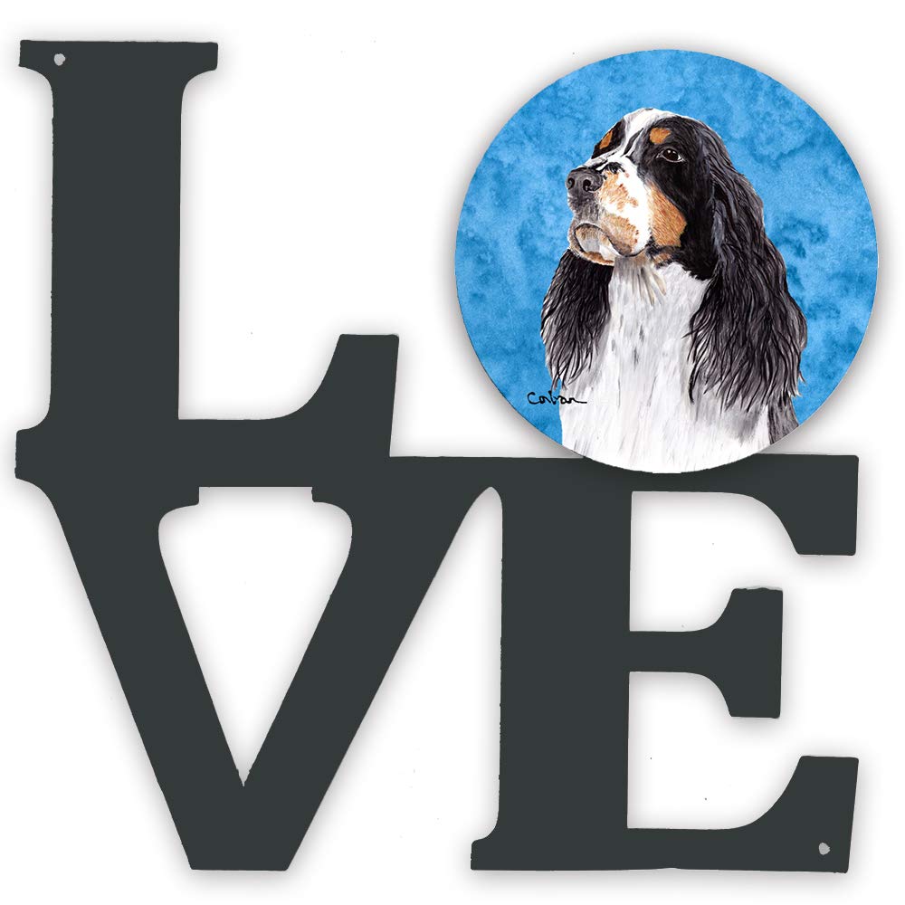 Blue Springer Spaniel Metal Wall Art - Indoor & Outdoor Decor for Patio, Bathroom, Kitchen | Colorful Aluminum & Black Steel Dog Sculpture | Perfect for Home, Office, or Gift