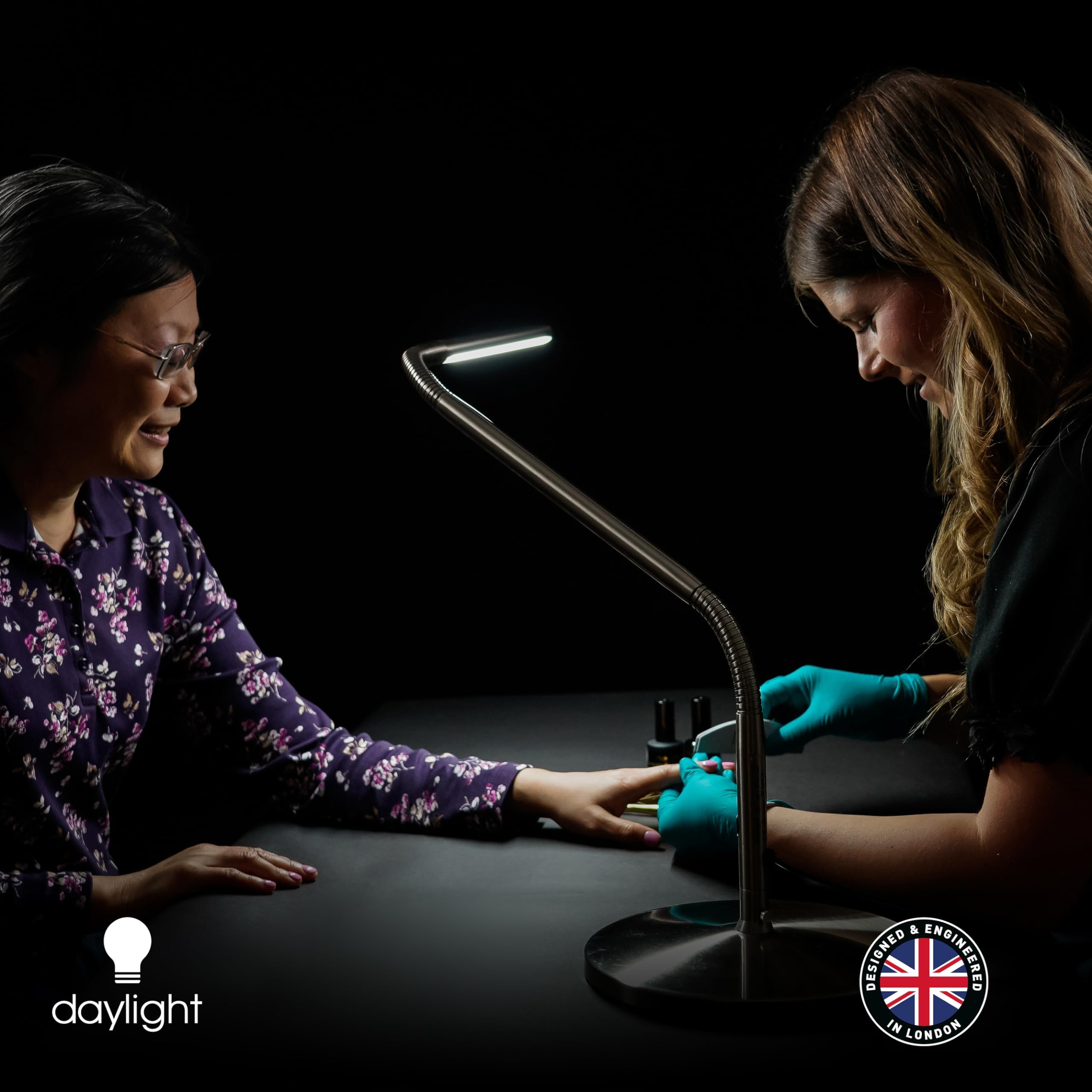 Daylight Company Slimline 3 LED Desk Lamp - Touch Dimmable Table Light, 13W White for Sewing, Needlework, Quilting, Nail Art, Permanent Makeup & Reading | Perfect for Craft Rooms, Home Office & Art Studios