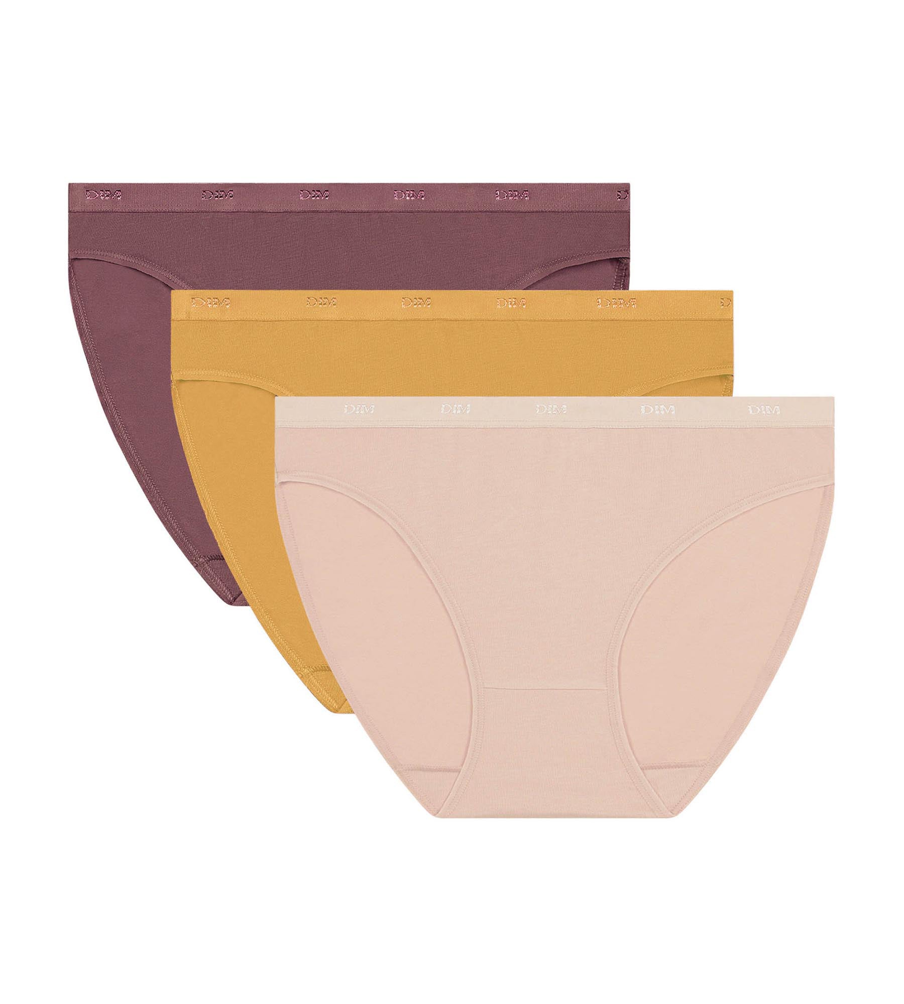 3 Pack Stretch Cotton Underwear for Women - Yellow, Nude, Brown with Pockets | Soft, Breathable & Eco-Friendly | Perfect for Travel, Yoga & Everyday Comfort