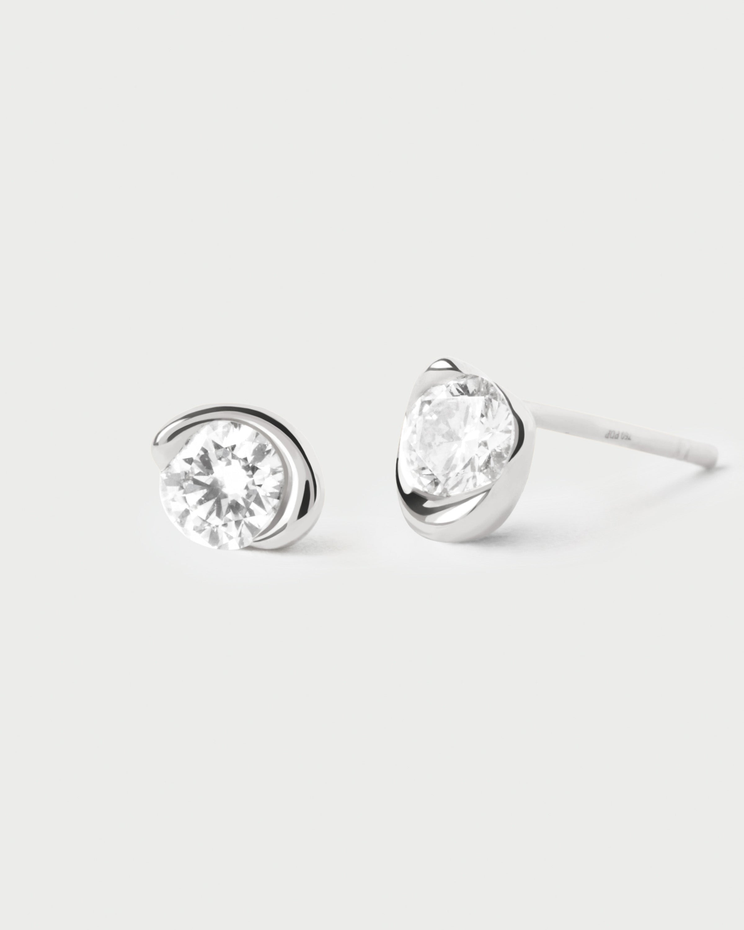 Exquisite 14K White Gold Diamond Stud Earrings for Women | Delia Collection | Perfect for Weddings, Parties & Everyday Elegance
