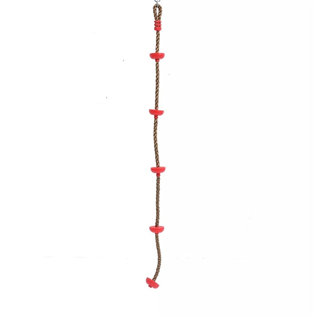 WQWY 5-Knotted Disc Swing Set - Kids Outdoor Climbing Rope with Swing Seat for Backyard, Garden & Playground - Durable Children's Play Equipment & Swing Toy (Red) - Perfect for Outdoor Fun, Backyard Adventures & Playground Activities