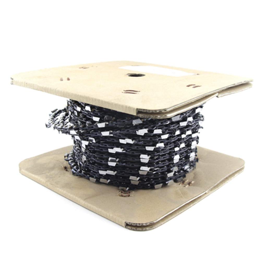 25FT Roll Full Chisel Saw Chain .325'' Pitch .050'' Gauge - Compatible with Stihl, Dolmar, Echo, McCulloch, Homelite, Jonsered, Shindaiwa, Makita, Tanaka & Efco Chainsaws - Includes 10PCS Matched Connecting Links & 6 Storage Boxes - Ideal for Wood Cutting, Tree Trimming and Forestry Work