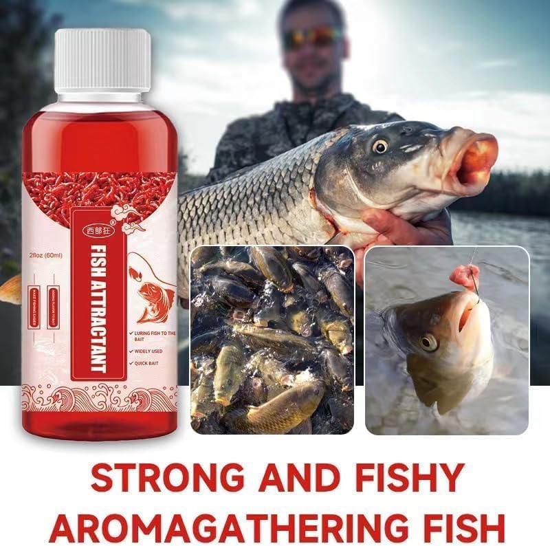 2PCS Red 40 Fishing Liquid Bait - Worm Fish Attractant Additive for Trout, Cod, Carp & Bass - Enhances Lure Performance for Freshwater & Saltwater Fishing