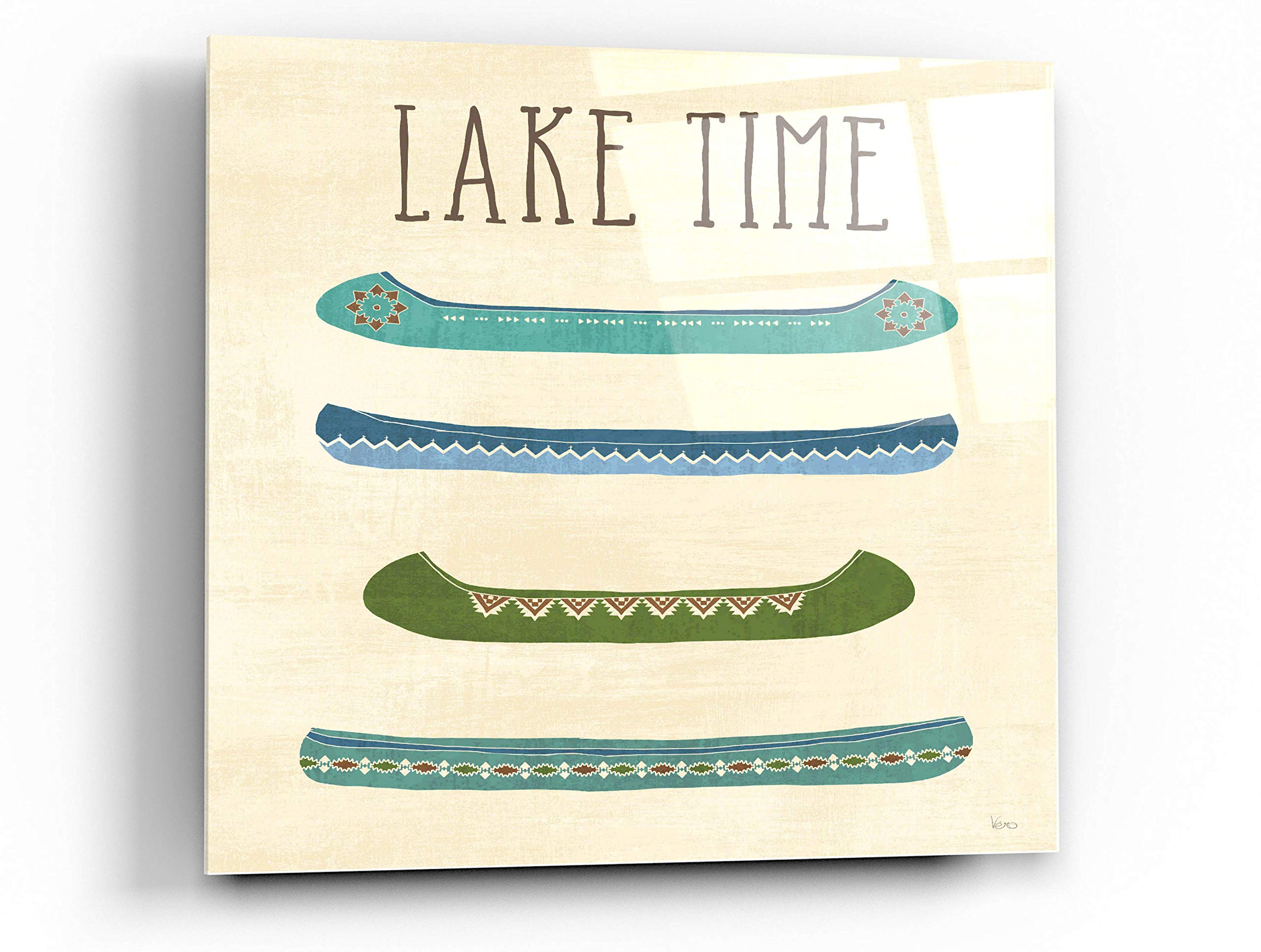 Lake Retreat V by Veronique Charron - 36x36 Inch Modern Acrylic Glass Wall Art Painting - Perfect for Living Room, Bedroom or Office Decor