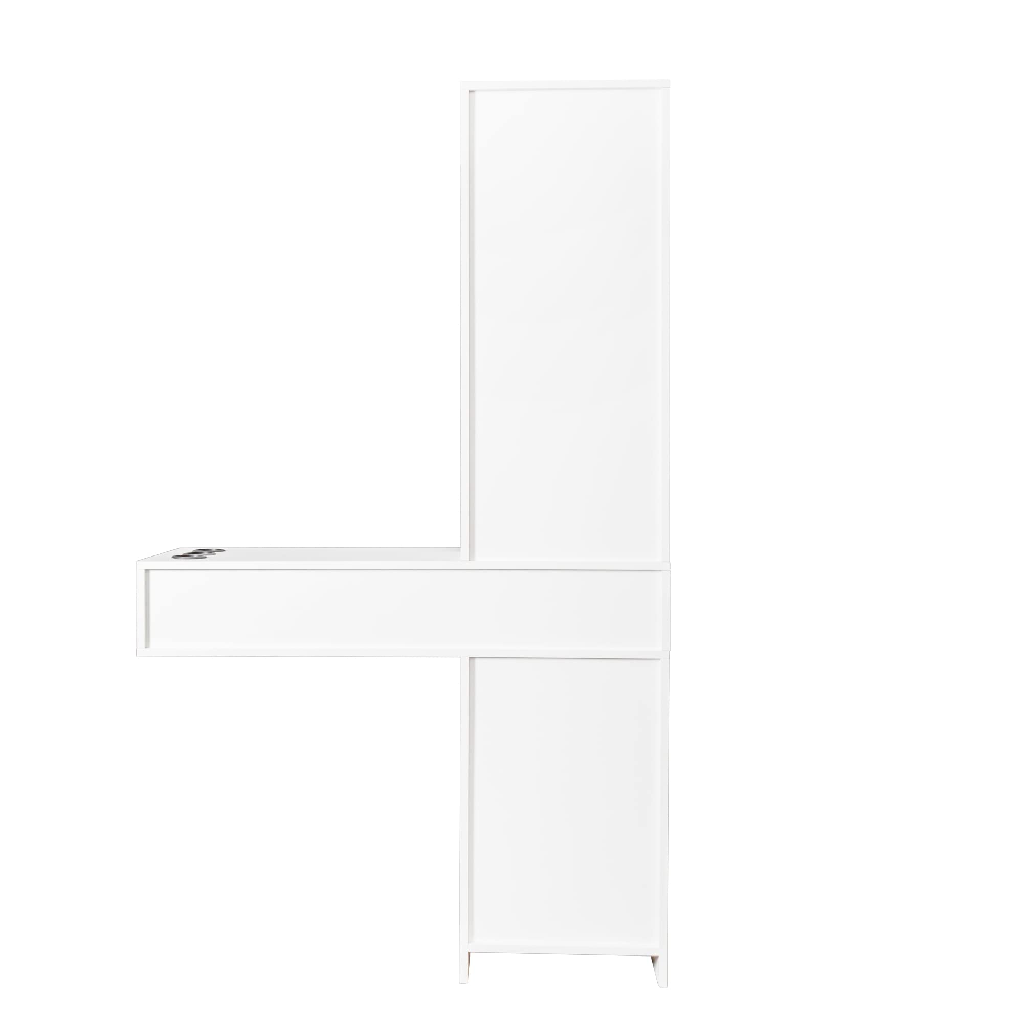 Wall Mount Salon Storage Organizer - 3 Compartments, 2 Drawers & 1 Bottom Cabinet for Hair Stylist Tools & Barber Equipment (White) | Perfect for Beauty Salons, Barber Shops & Home Styling Stations
