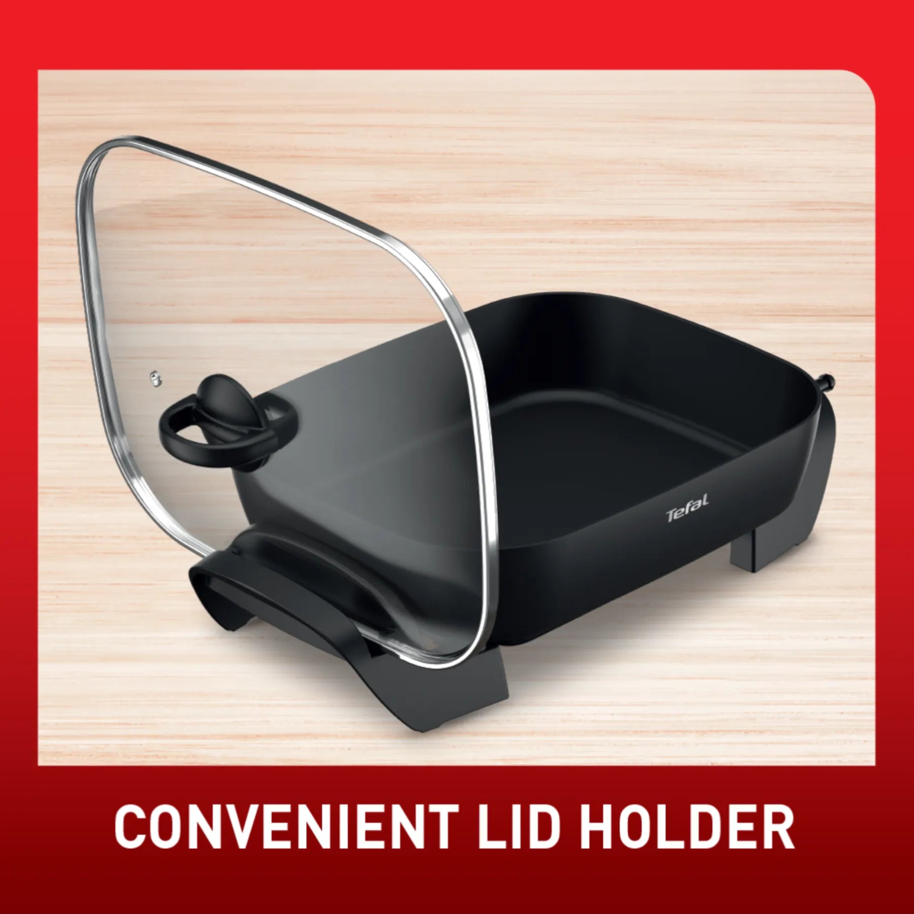 Tefal KC6018 Easy Banquet Electric Frypan - Large Nonstick Skillet for Frying, Sautéing & Cooking - Perfect for Family Dinners & Holiday Meals