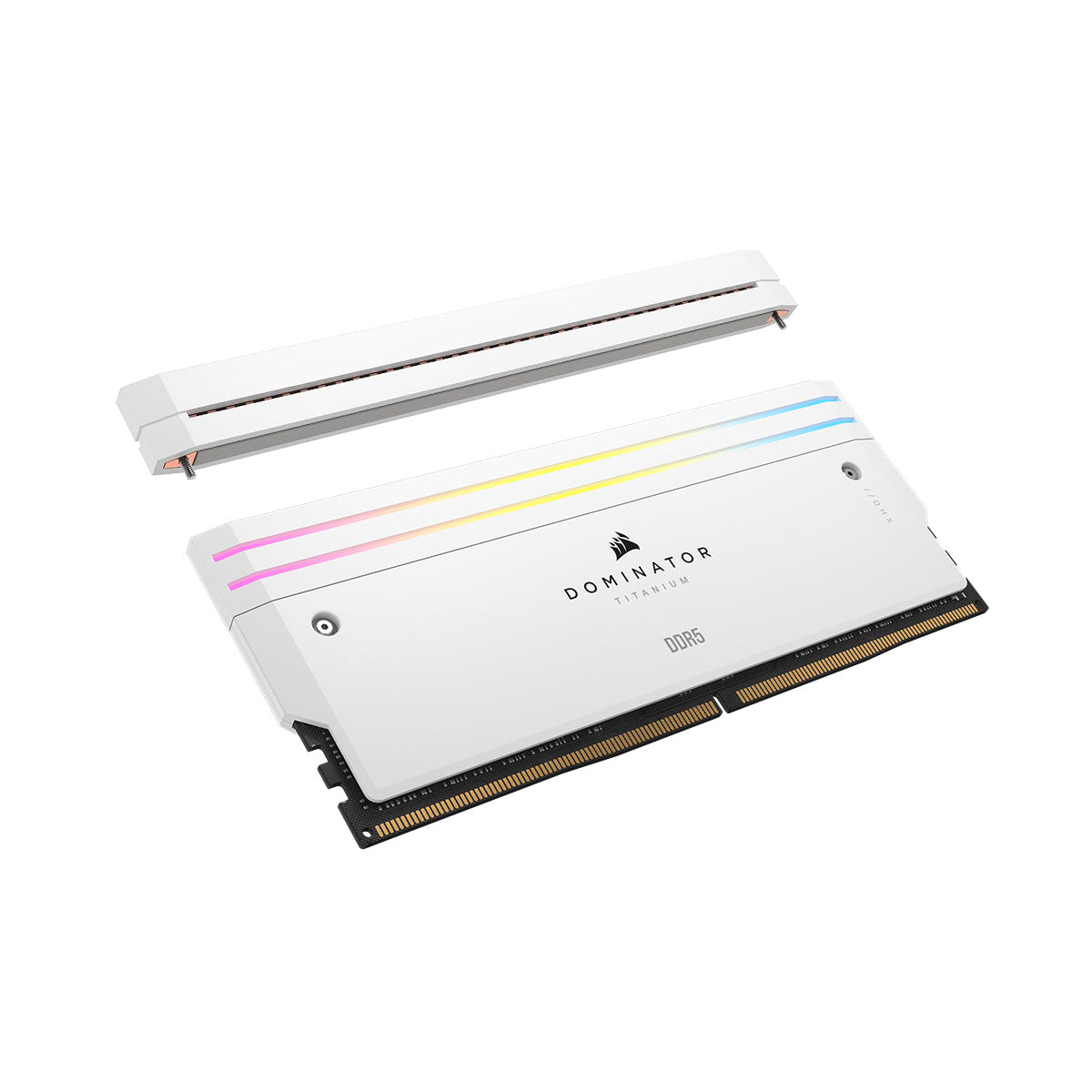 Corsair DOMINATOR TITANIUM 32GB (2x16GB) DDR5 6600MHz CL32 White RAM Kit with White Fin Accessory - Premium Gaming & High-Performance PC Memory for Desktops, Workstations, and Content Creation