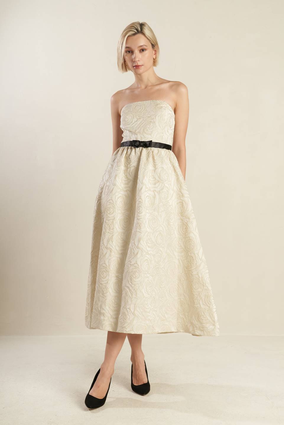 Stylish Woven Midi Dress for Women - Perfect for Casual Outings, Office Wear & Summer Parties