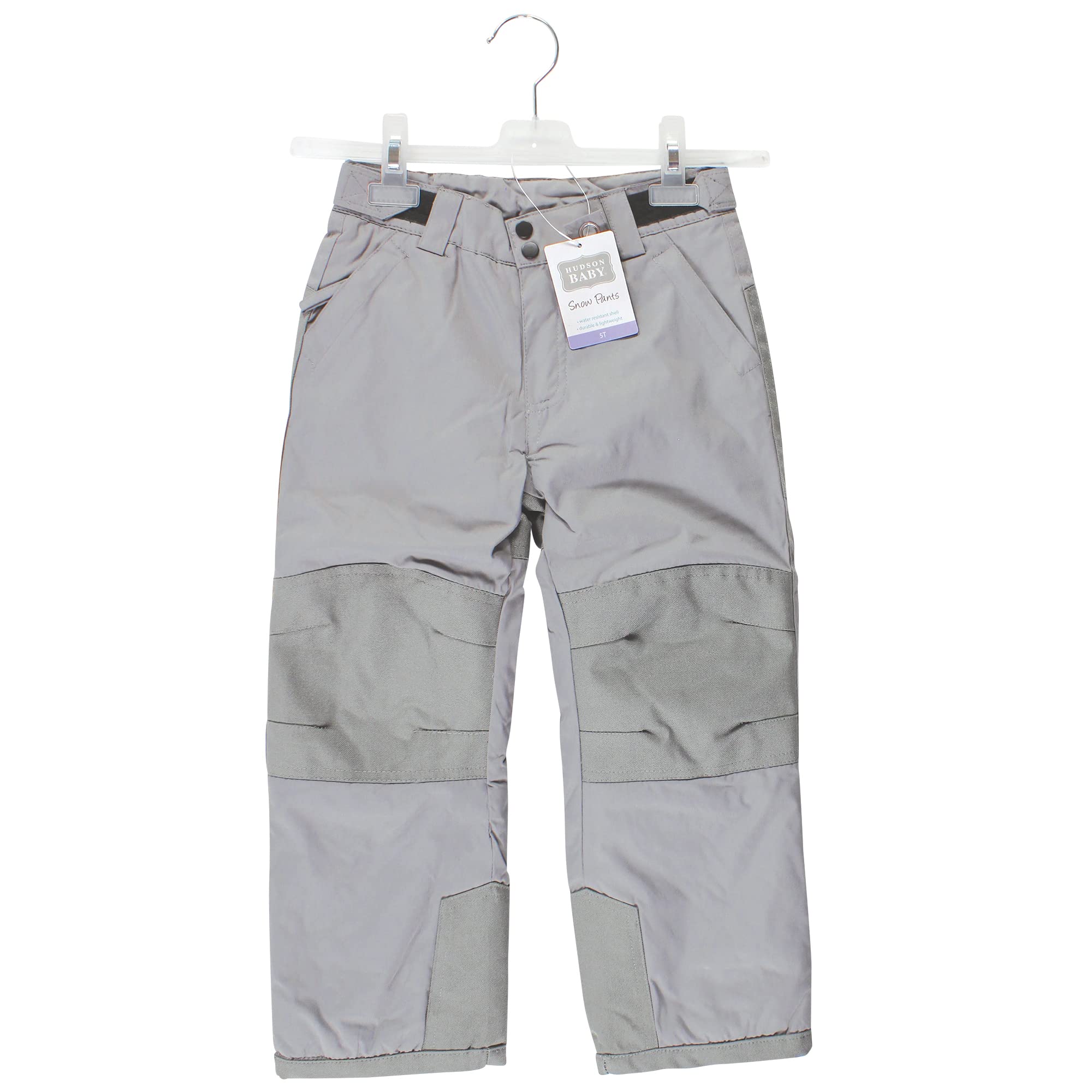 Hudson Baby Unisex Snow Pants for Boys & Girls - Waterproof Winter Snowsuit, Charcoal Gray, Size Large - Perfect for Skiing, Sledding & Outdoor Winter Play
