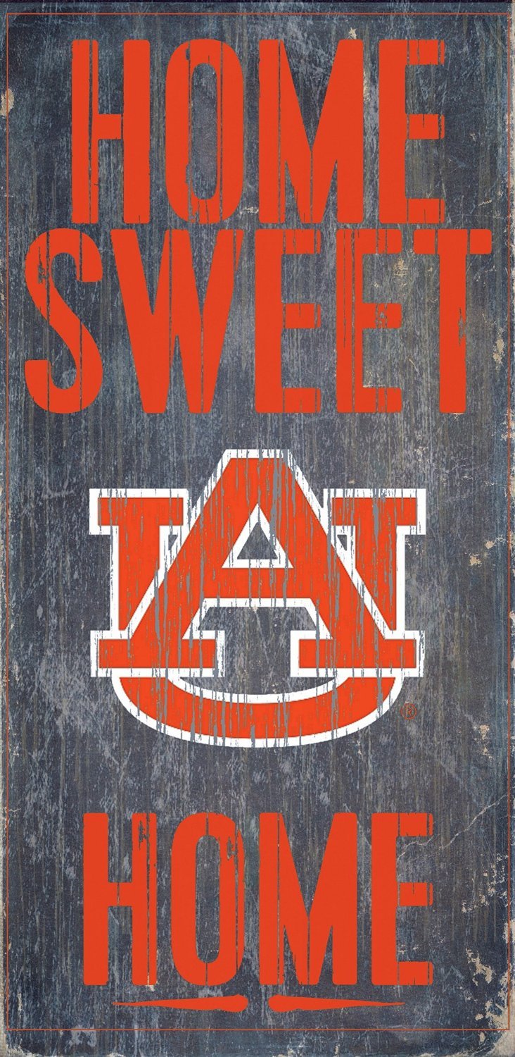 Auburn NCAA Wooden Sign - 6x12 Inches Home Sweet Home Decor - Perfect for Auburn Tigers Fans, Dorm Room, Game Day, and Home Wall Decor