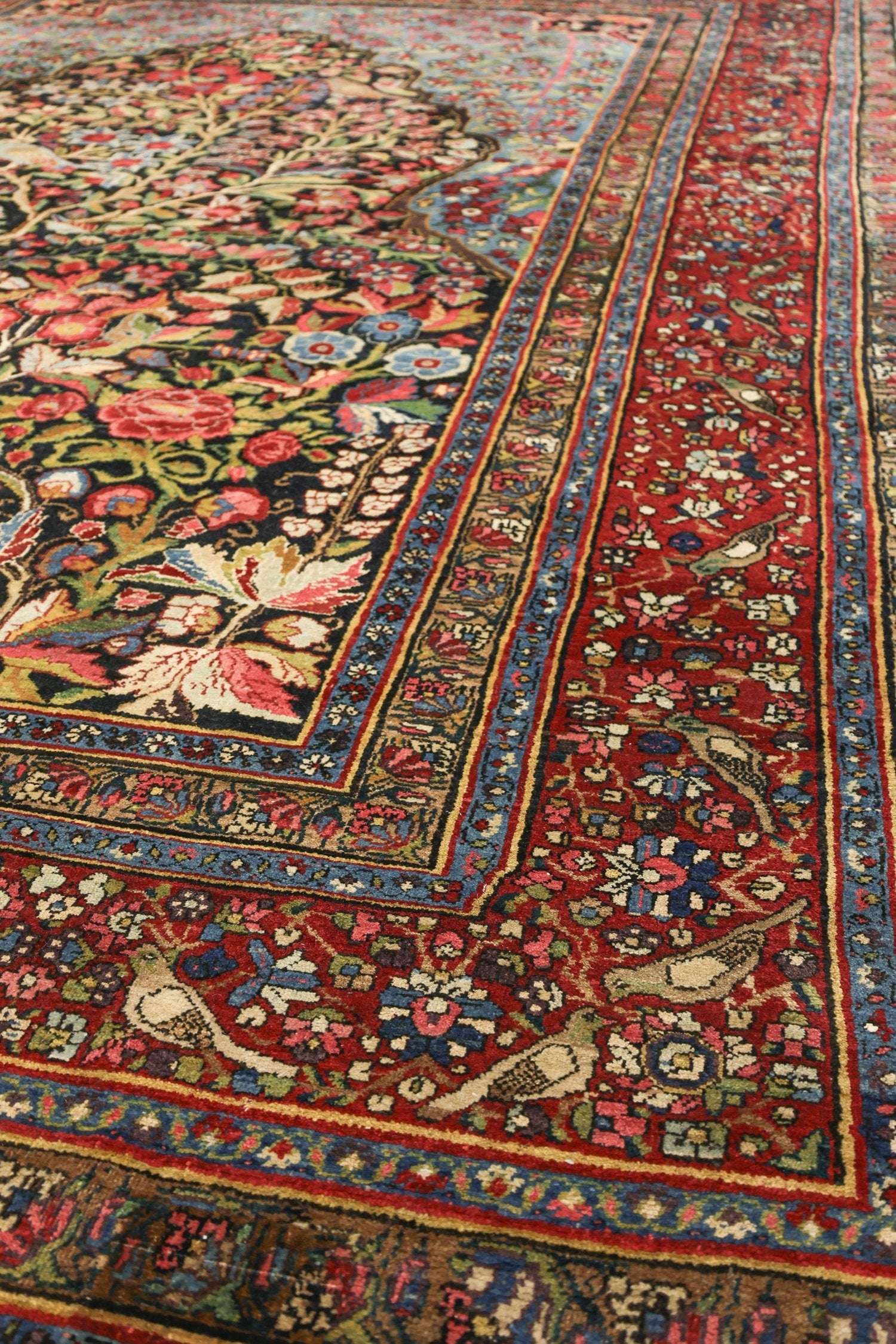 Handwoven Antique Bakhtiari Tribal Prayer Rug - Vintage Persian Carpet for Home Decor, Meditation & Islamic Prayer - J76398