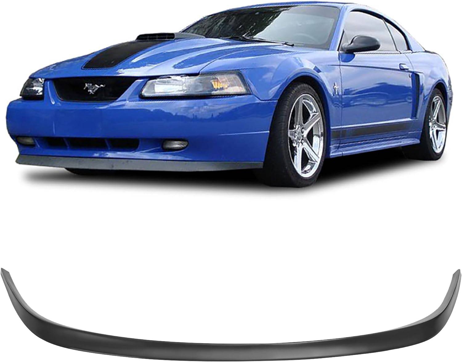 OEM Style Unpainted Front Bumper Lip Spoiler for 1999-2004 Ford Mustang (Including SVT Model) | Durable PU Material | Enhances Aerodynamics & Sporty Look | Perfect for Car Enthusiasts & Street Racing