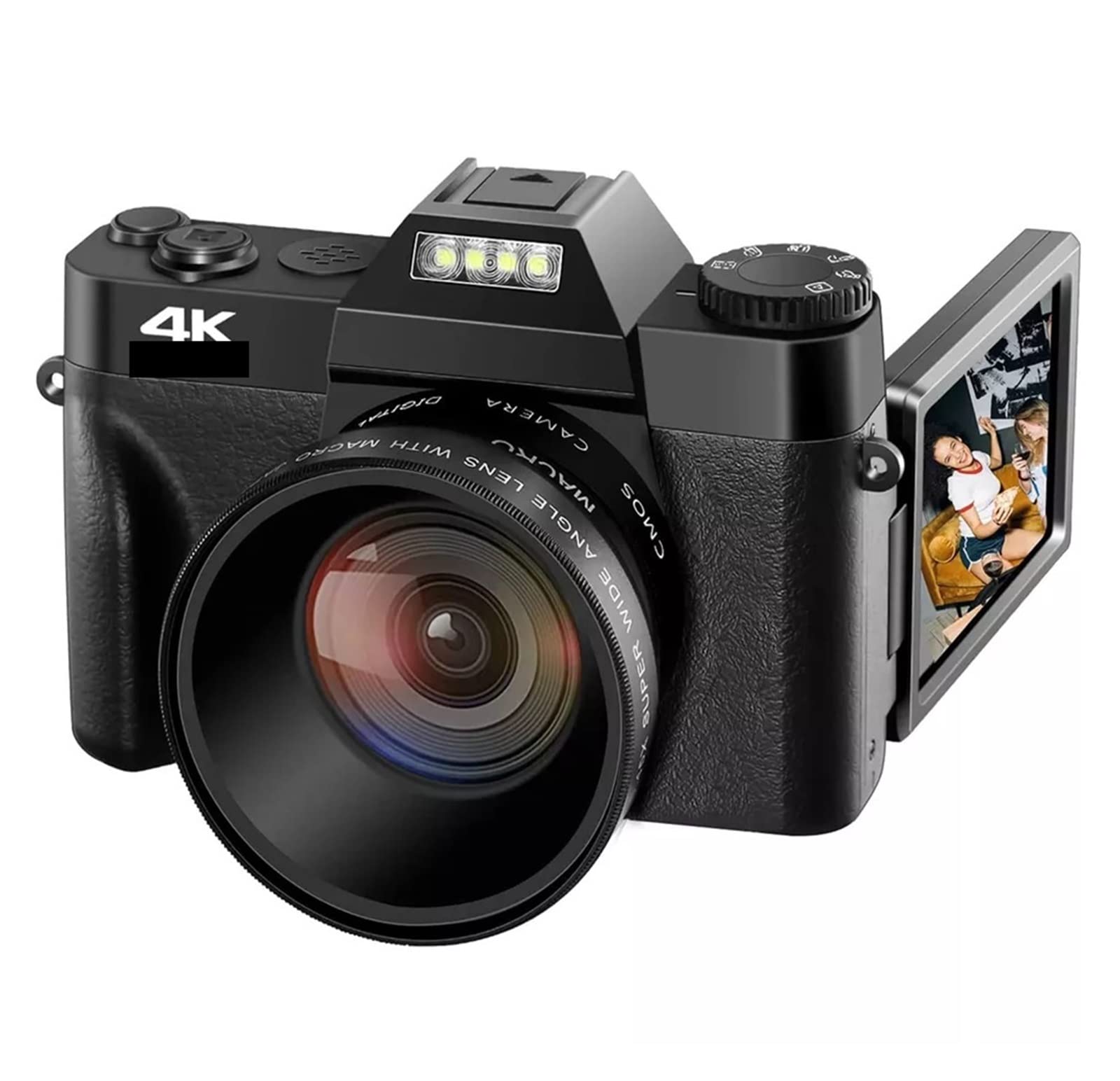 AUBEST 4K Camcorder with Flip Screen & Macro Lens - Vintage Vlog Camera for YouTube & Travel