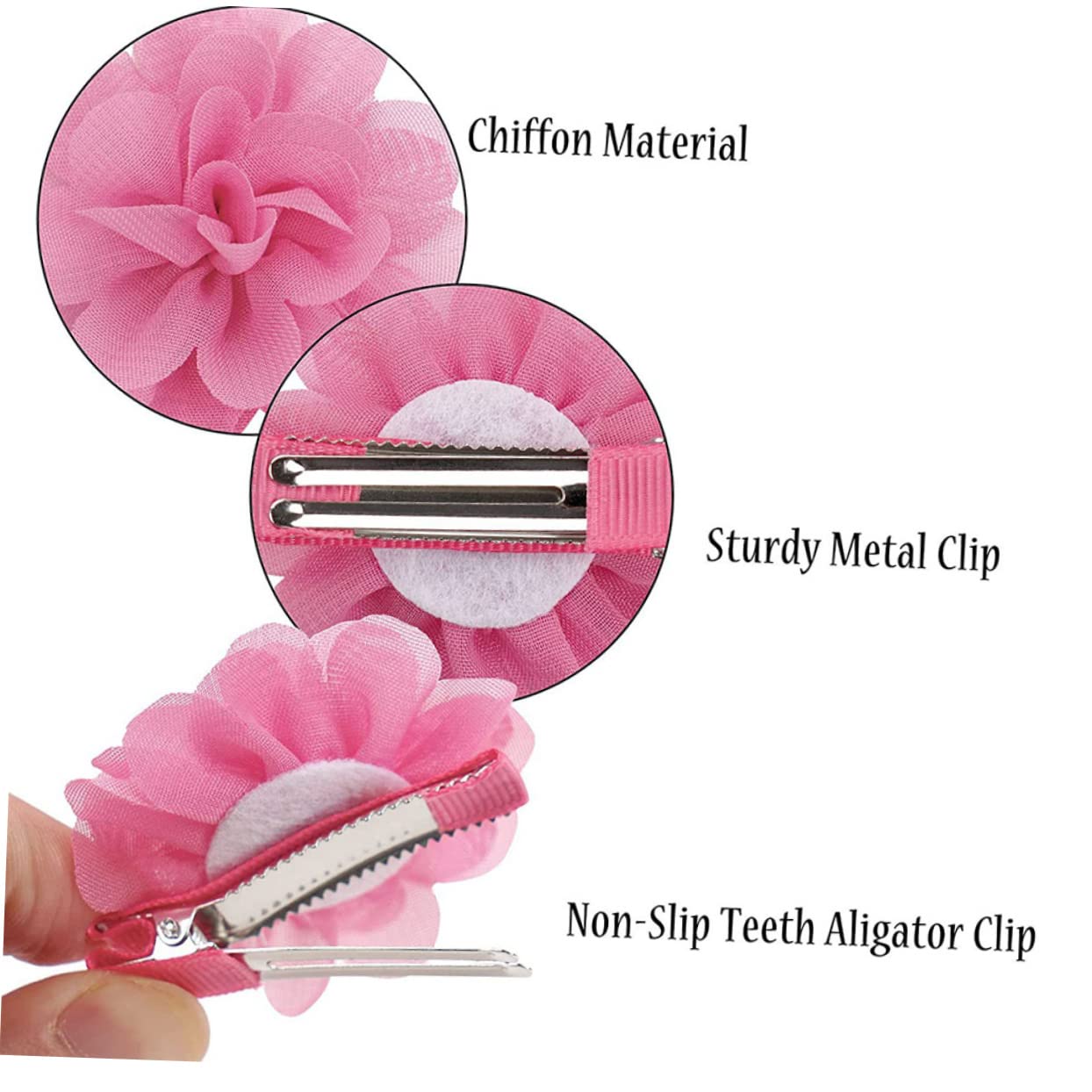UPKOCH 40 Pcs Spinning Hair Clips for Kids - Soft Fabric Hair Accessories for School & Play