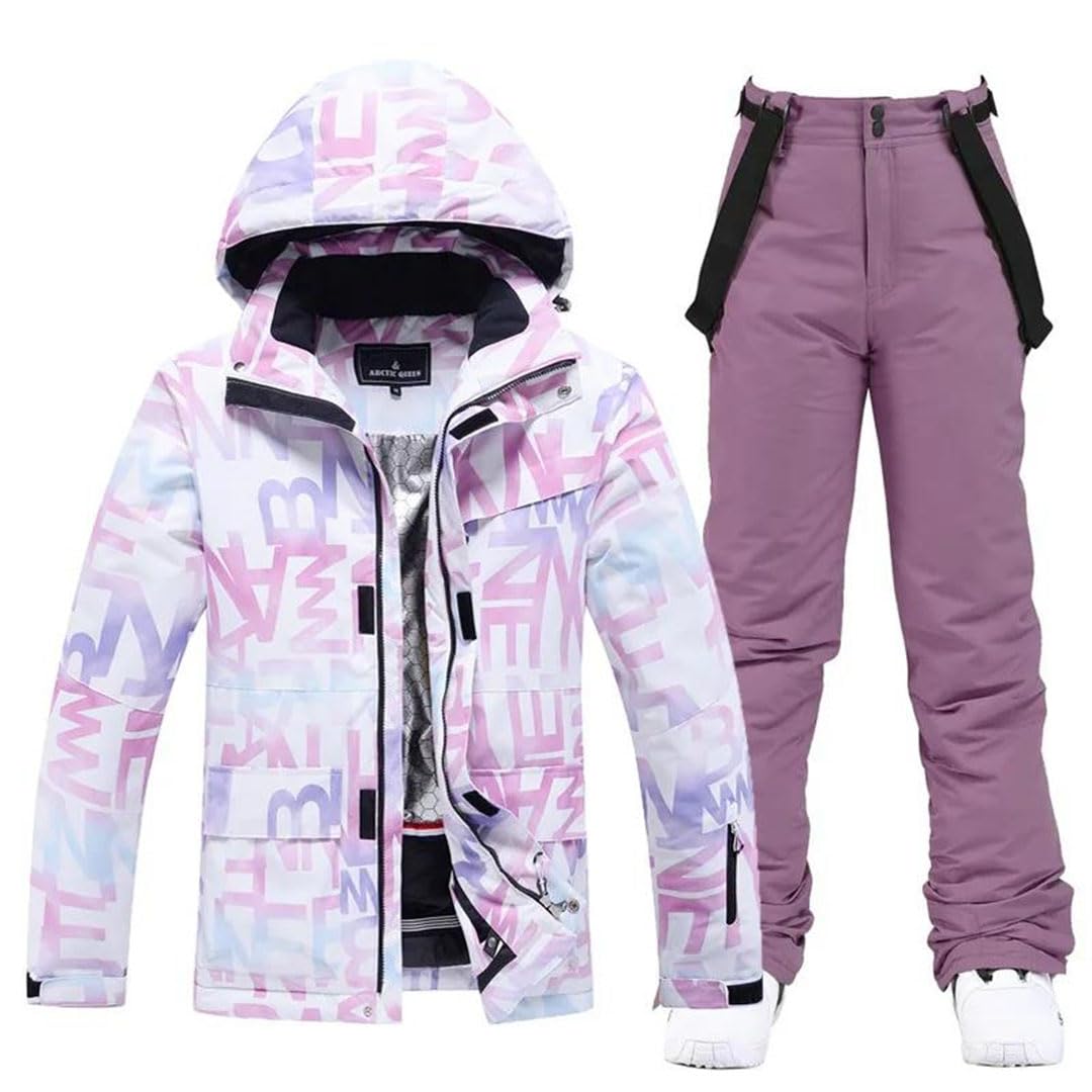 Women's Waterproof Ski Suit Set - Insulated Snowboard Jacket & Pants for Winter Sports, Snow Walking & Outdoor Activities | Windproof Thermal Snowsuit for Skiing, Snowboarding & Cold Weather Adventures
