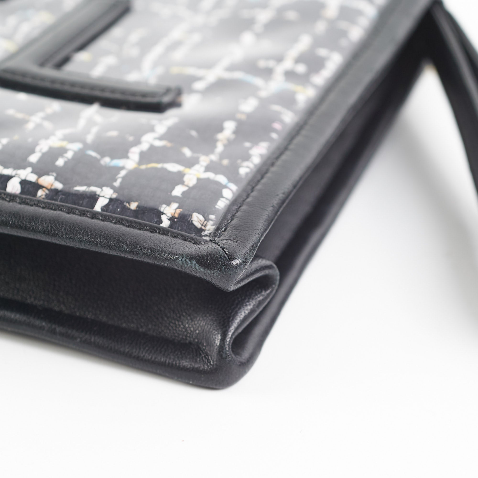 Chanel PVC Black Tweed Clutch Bag for Women | Luxury Designer Handbag for Evening Parties, Weddings & Special Occasions