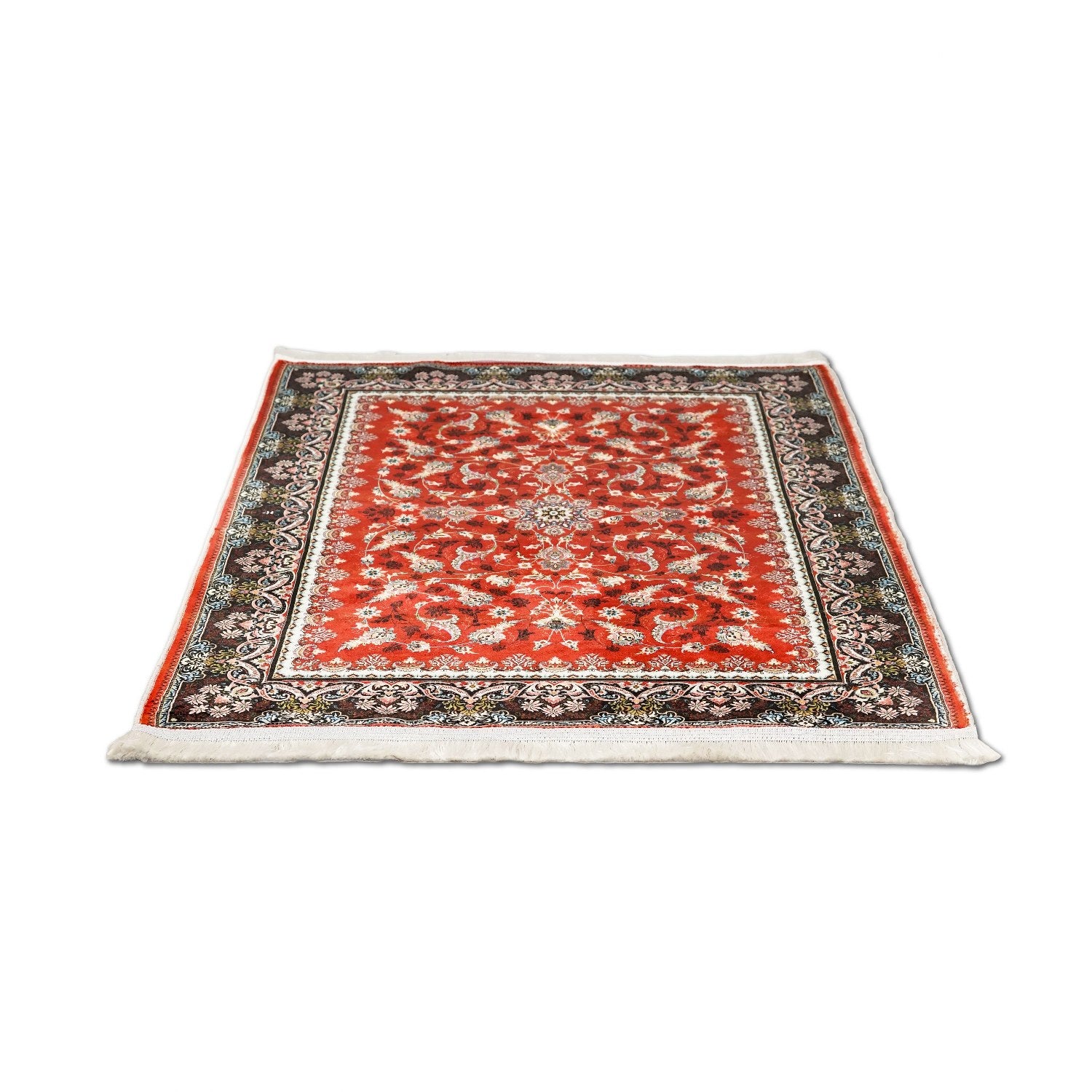 Premium Islamic Prayer Rug - Red Floral Design Prayer Mat for Muslims - Perfect for Home, Mosque & Travel Use