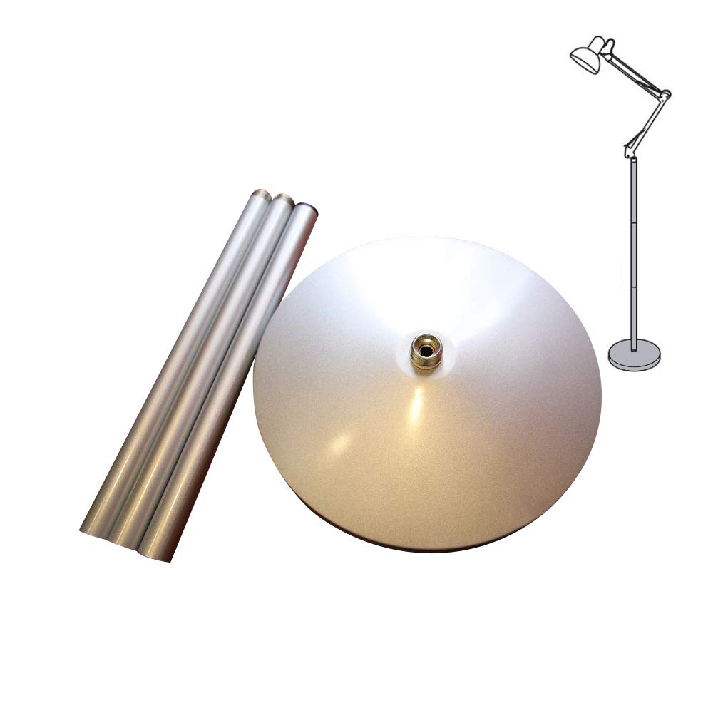 Heavy Duty Weighted Floor Lamp Base Replacement - Silver DIY Lighting Accessory for Home & Office Decor | Perfect for Living Room, Bedroom, or Study Lighting Projects