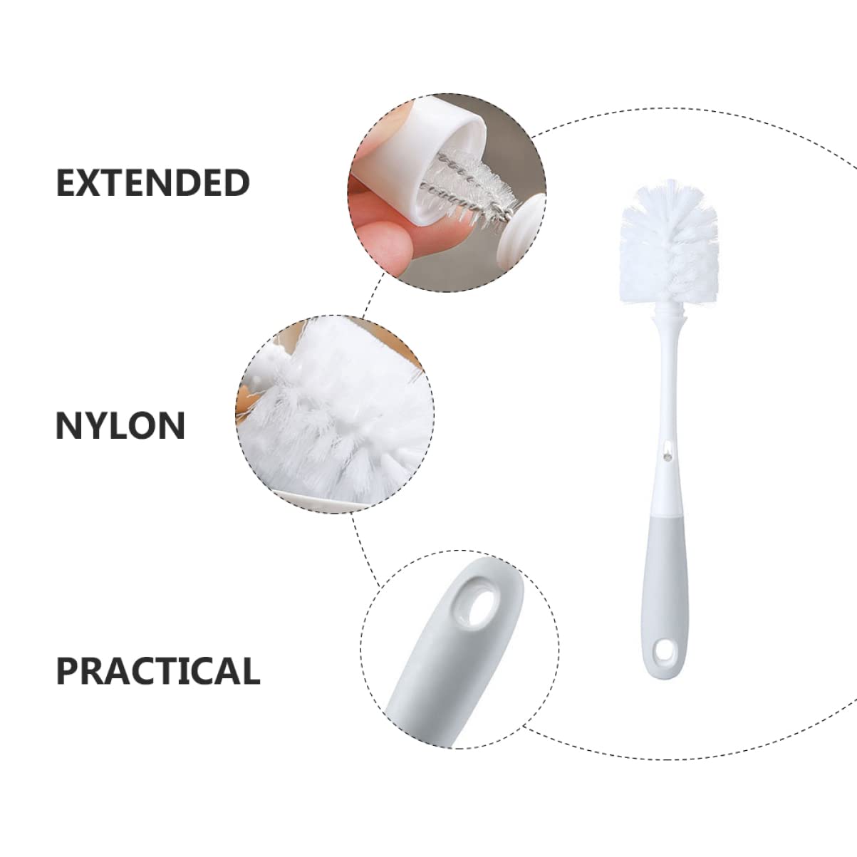 CLISPEED Cup Cleaning Brush - Nylon Multi-Purpose Scrubber for Household, Glass, Bottles & Dishes - Portable & Durable Cleaning Tool for Kitchen, Travel & Camping