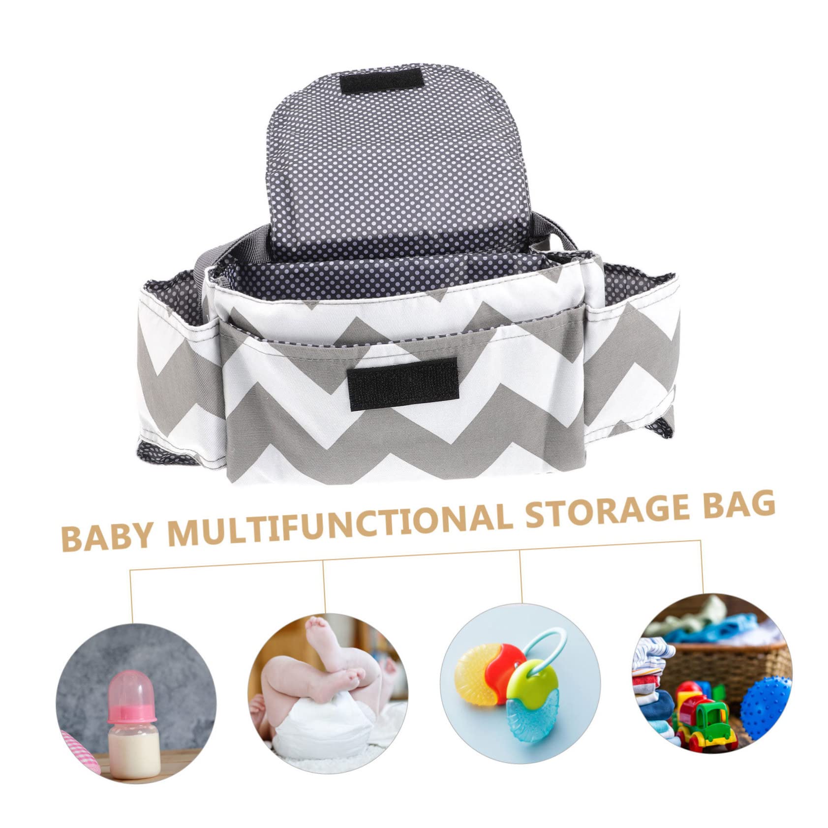 Totority 5-Piece Stroller Organizer Bag - Diaper Storage & Pram Accessories Hanging Bag for Baby Essentials - Perfect for Strollers, Diaper Bags & On-the-Go Parents