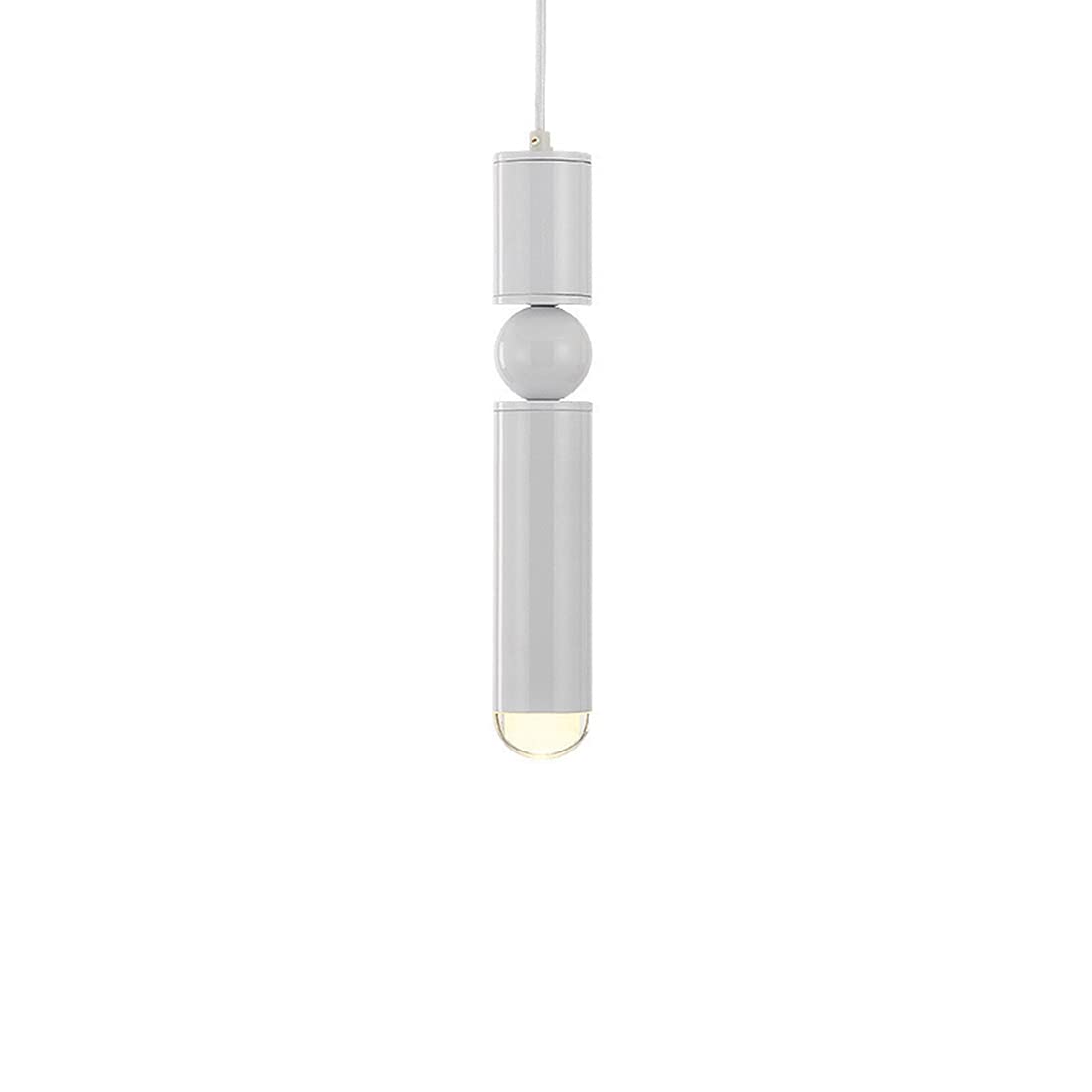 Modern Brushed Brass Gold Adjustable Mini Pendant Light with GU10 LED Bulb - Single Tube Hanging Lighting for Kitchen Island, Bar, Living Room & Farmhouse Decor (White) | Perfect for Dining Areas, Entryways and Home Office Spaces