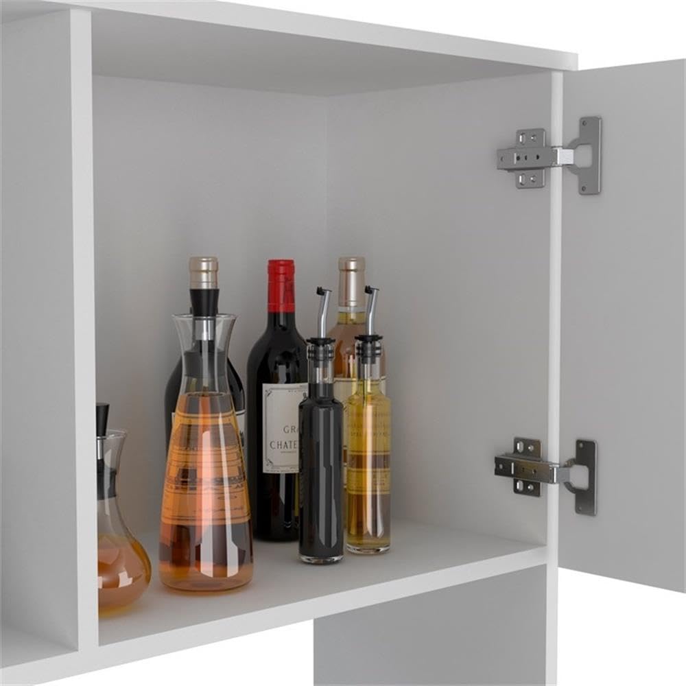 TUHOME 95 Pantry Kit - White Engineered Wood Storage Cabinet for Kitchen, Pantry & Laundry Room Organization