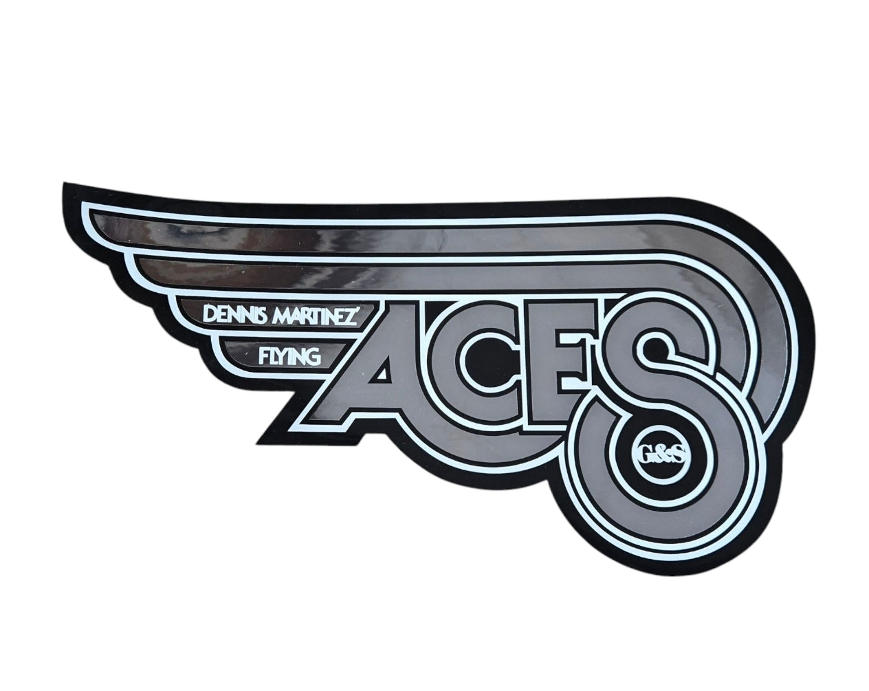 G&S Dennis Martinez Flying Aces 10 Foil Sticker Pack - Premium Silver Foil Decals for Laptops, Water Bottles & Skateboards - Unique Collectible Stickers for Aviation Enthusiasts