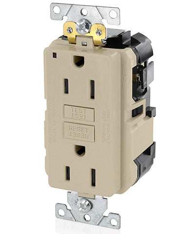 15 Amp 125V Heavy Duty Industrial GFCI Outlet - Self-Testing Tamper-Resistant Duplex Receptacle MGFN1 - Perfect for Workshops, Garages & Outdoor Electrical Safety